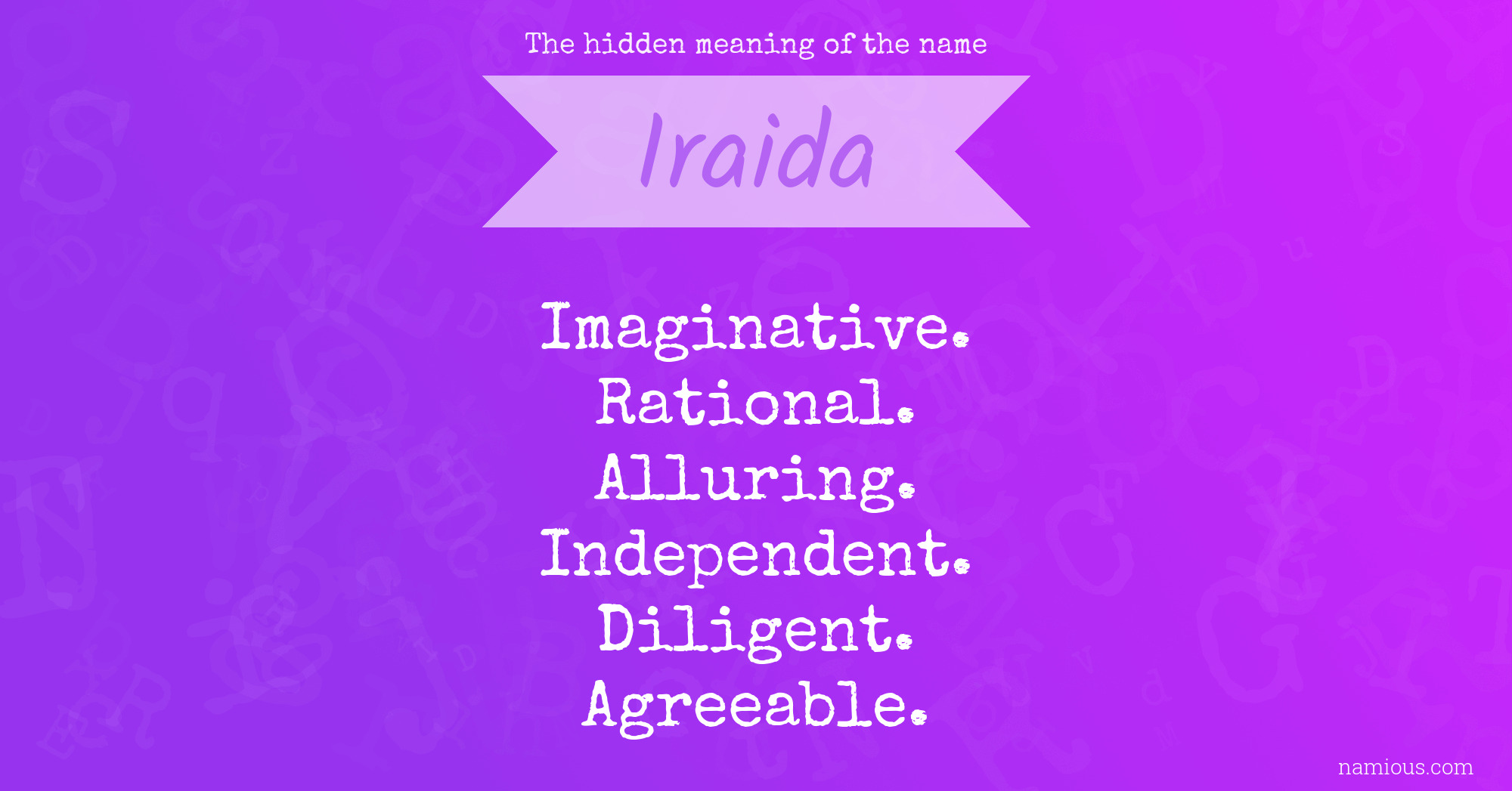 The hidden meaning of the name Iraida