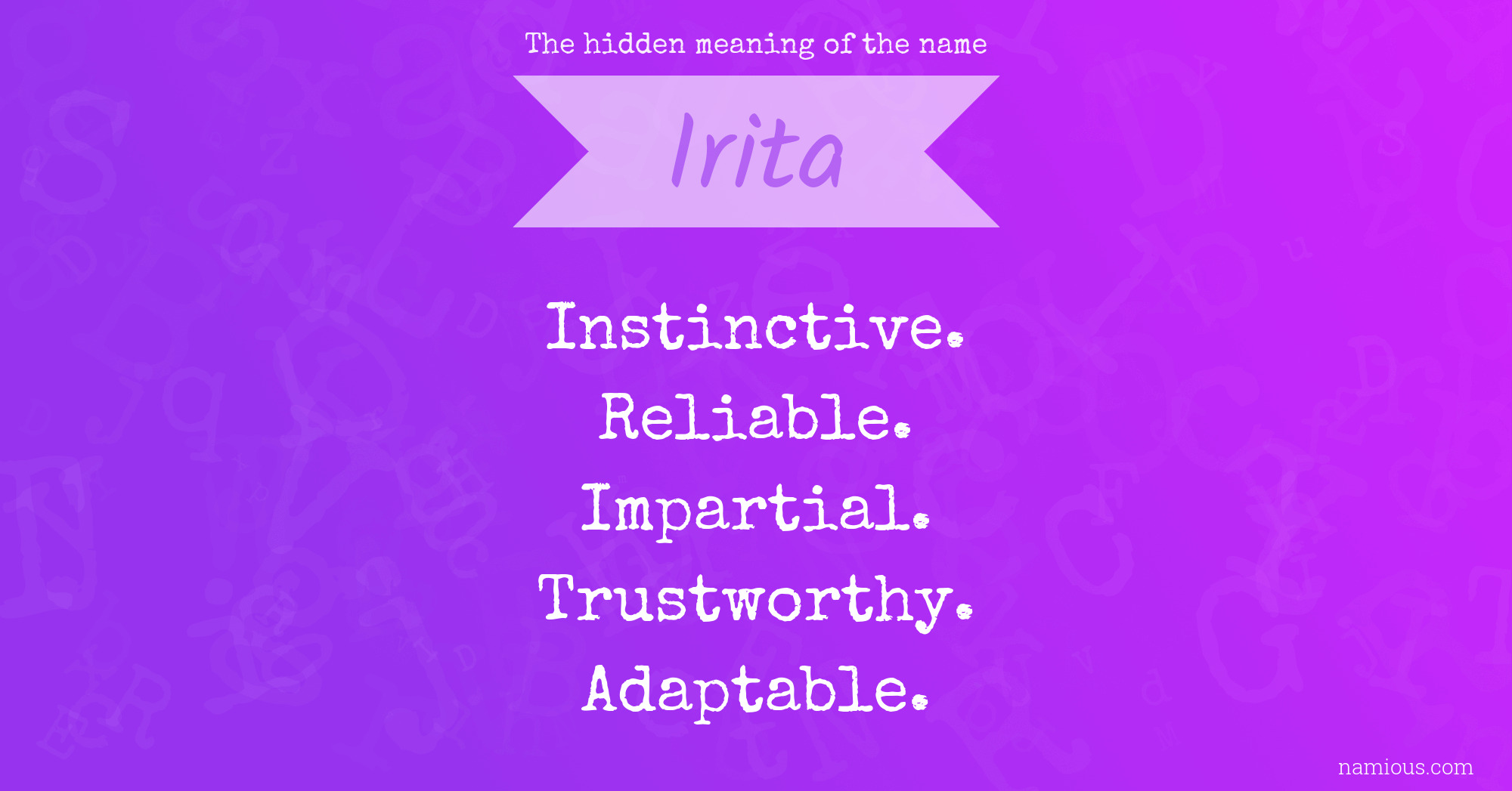 The hidden meaning of the name Irita