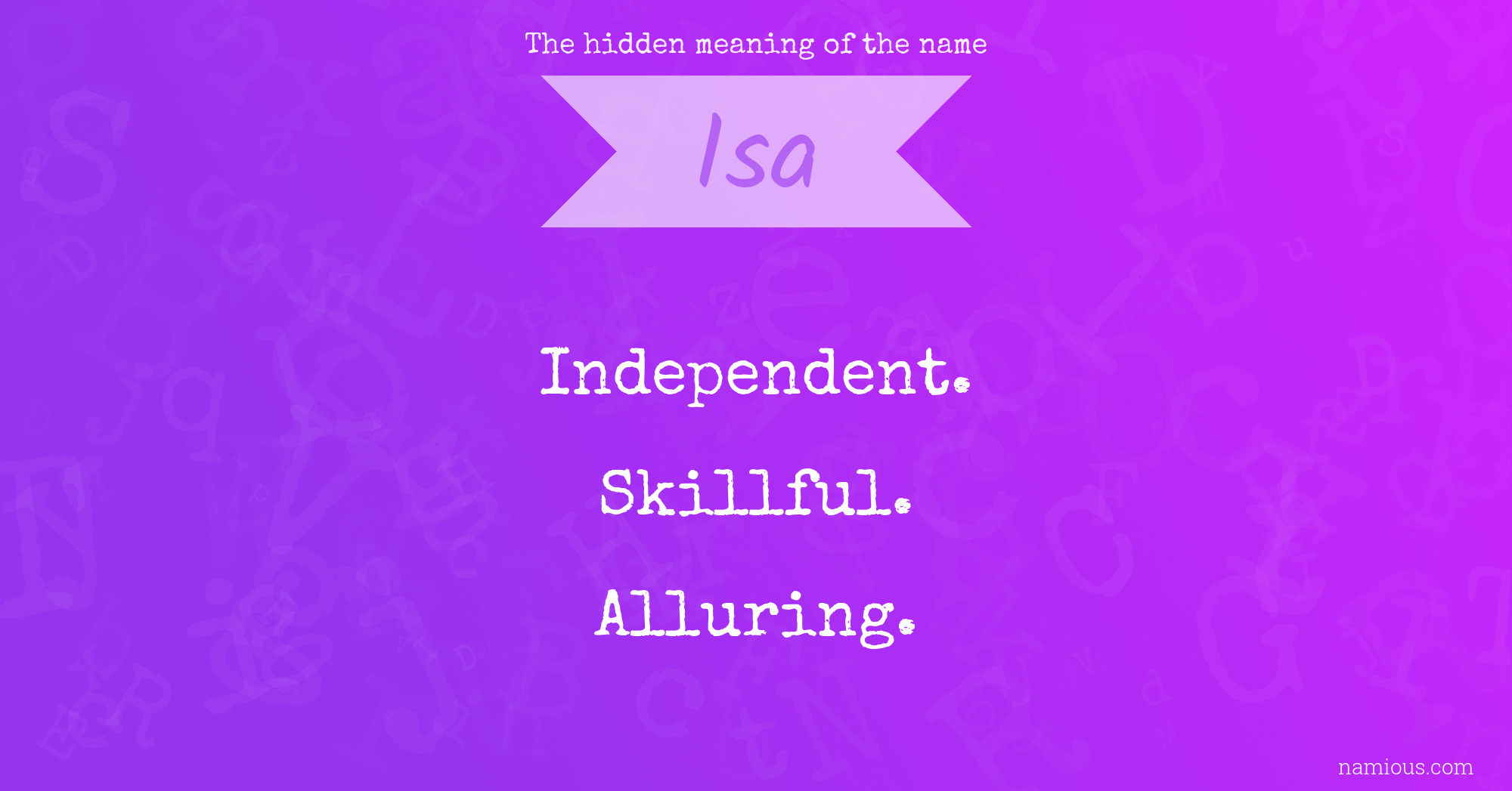 The hidden meaning of the name Isa