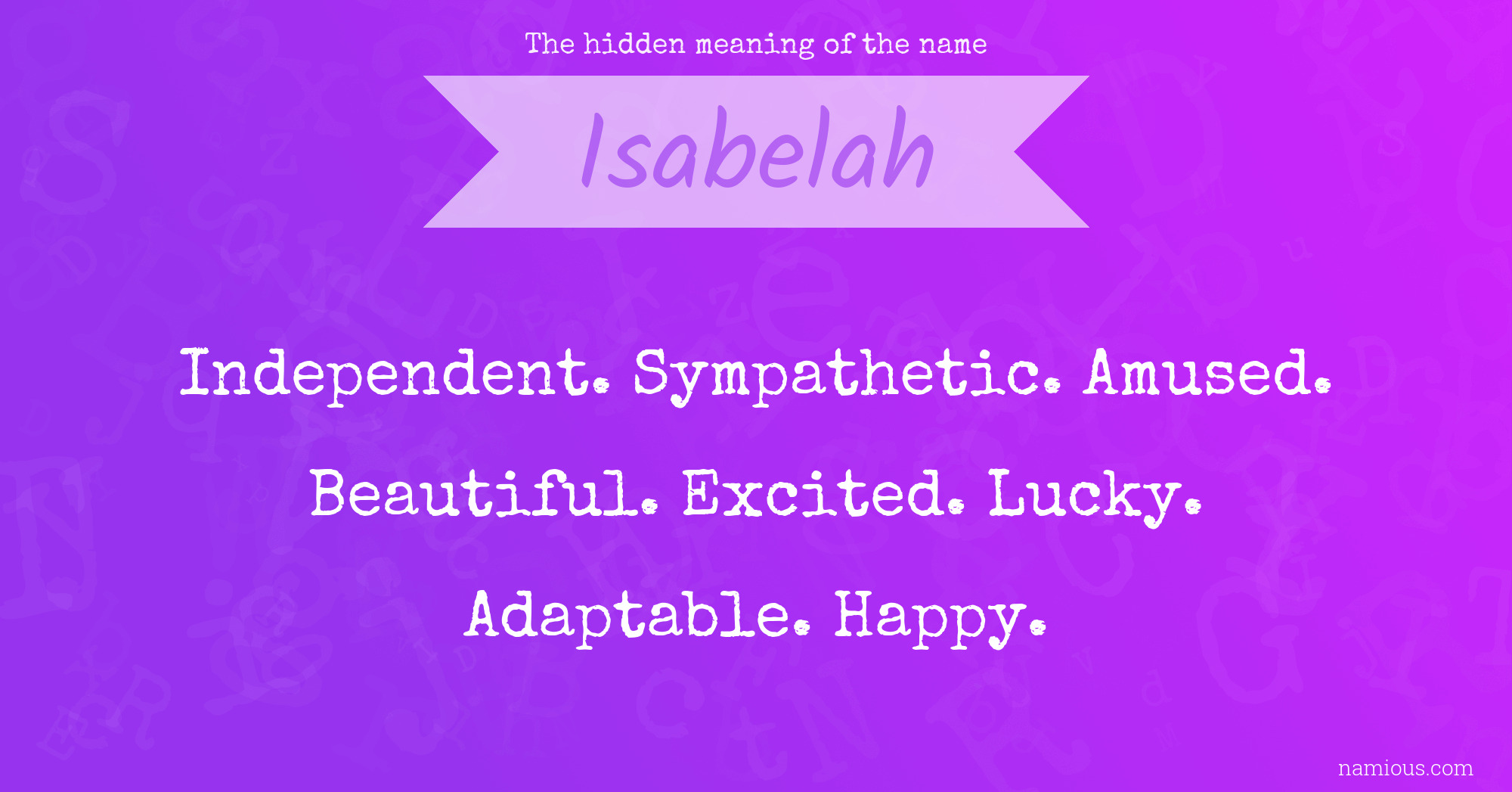 The hidden meaning of the name Isabelah