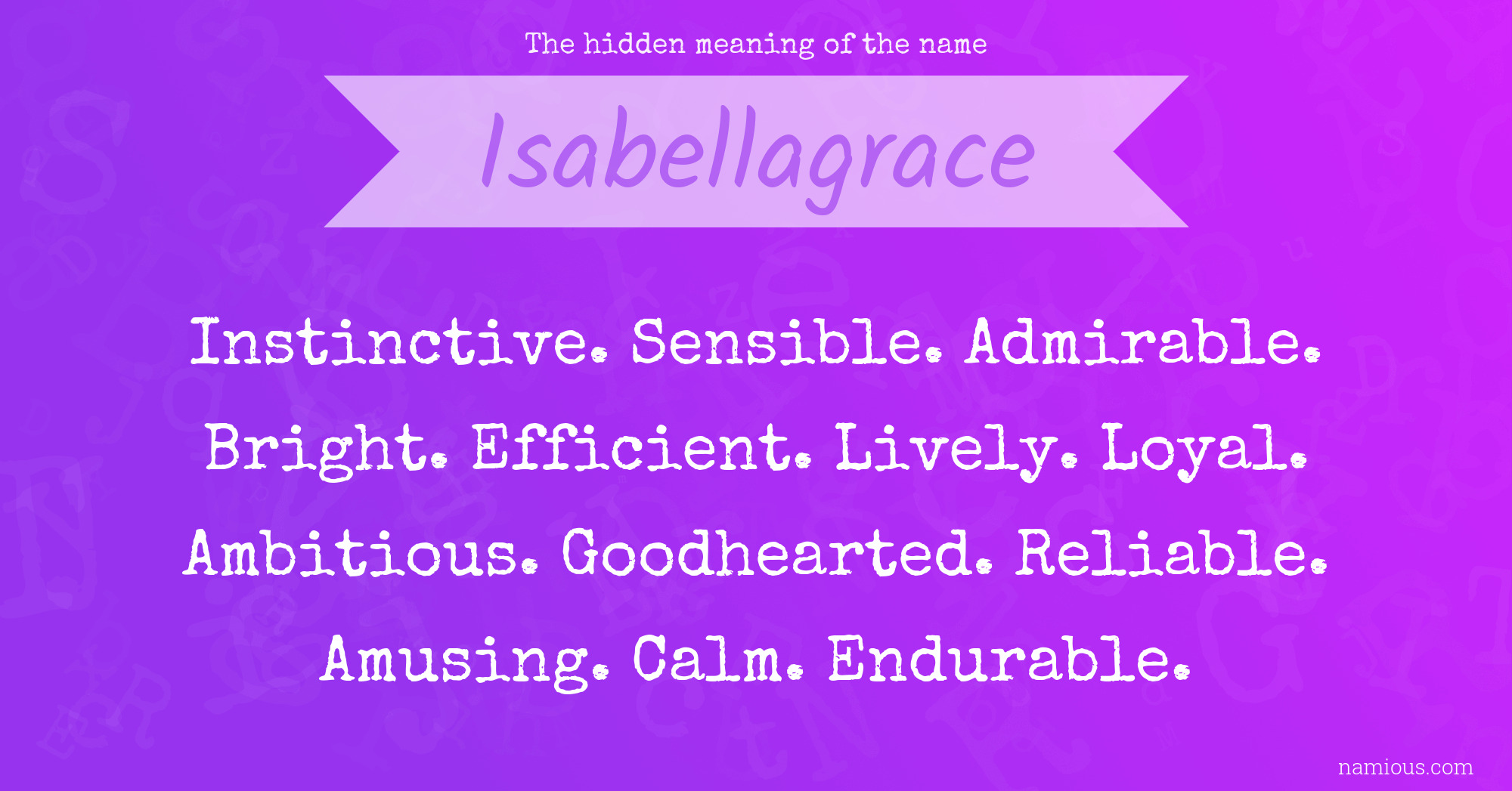 The hidden meaning of the name Isabellagrace