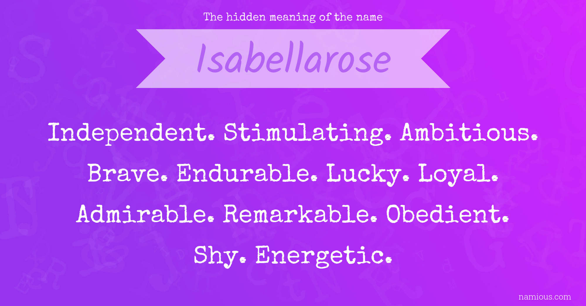 The hidden meaning of the name Isabellarose