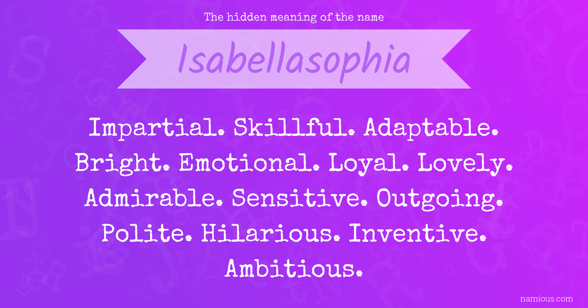 The hidden meaning of the name Isabellasophia