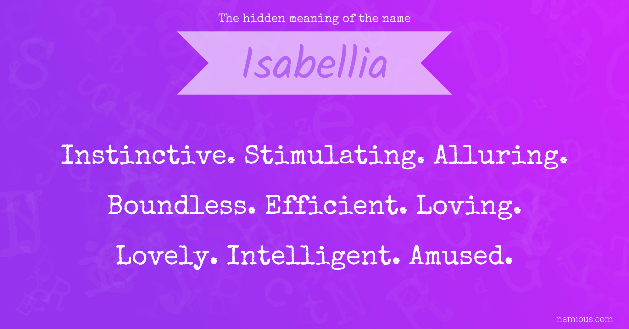 The hidden meaning of the name Isabellia