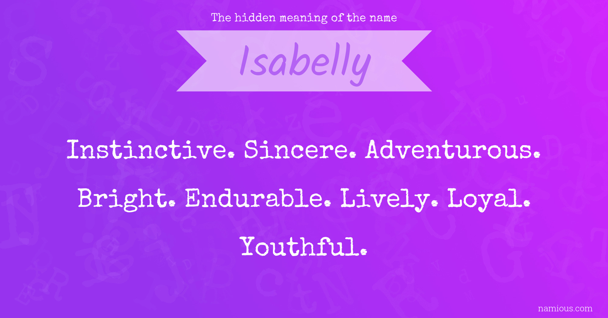 The hidden meaning of the name Isabelly