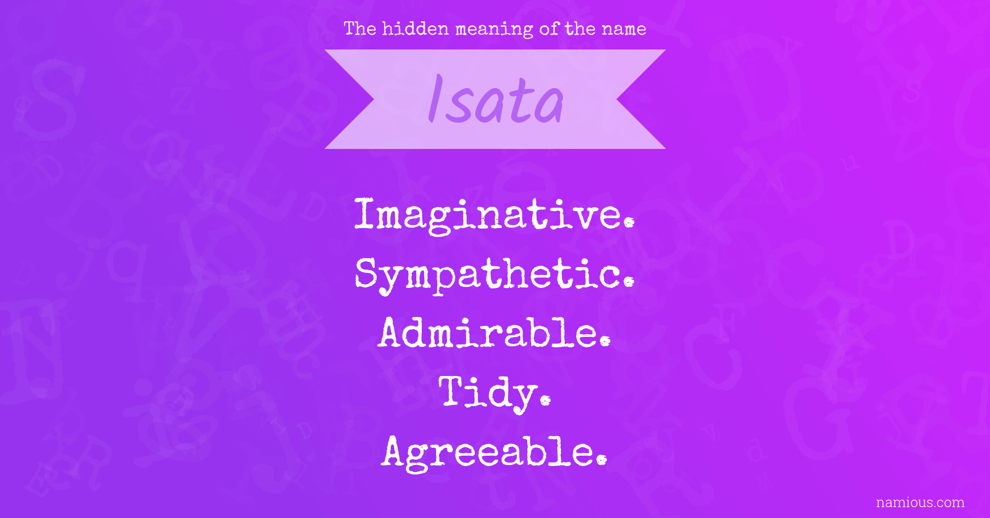 The hidden meaning of the name Isata