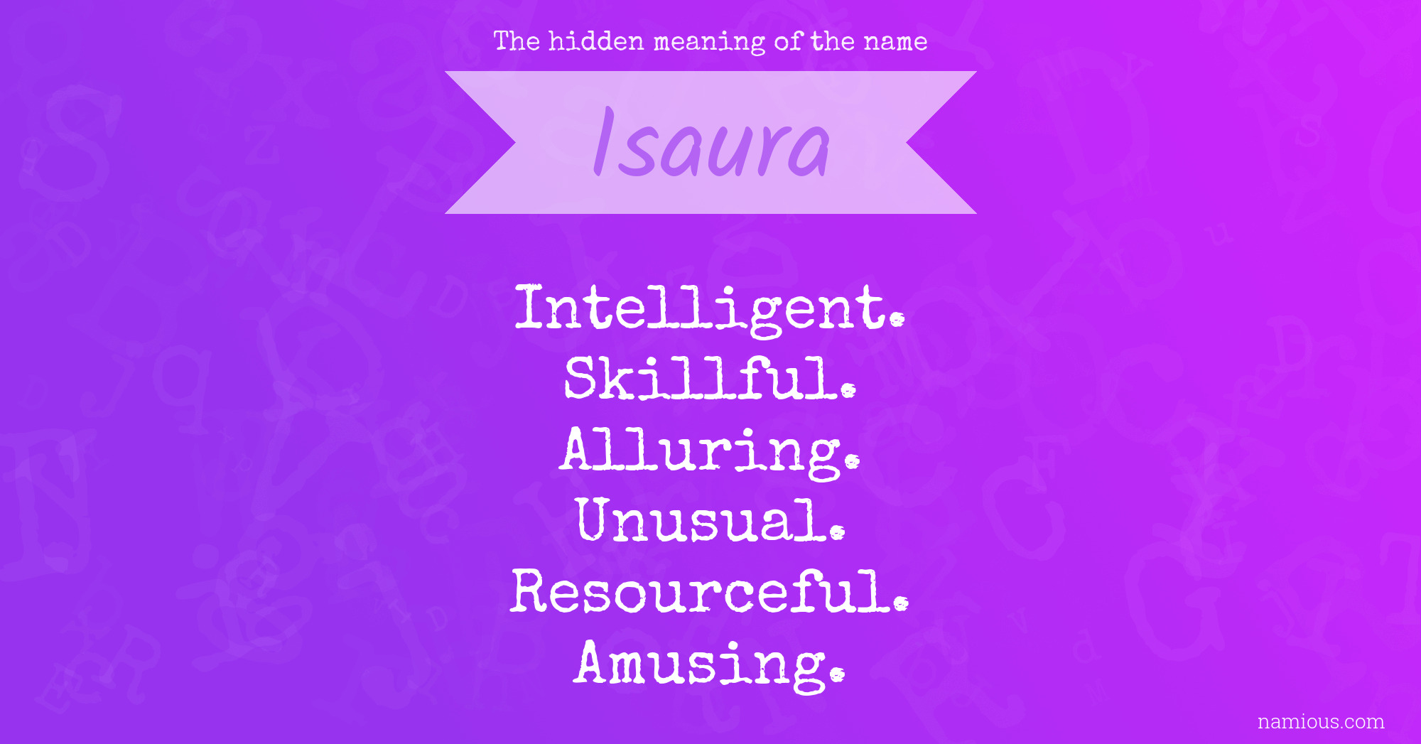 The hidden meaning of the name Isaura