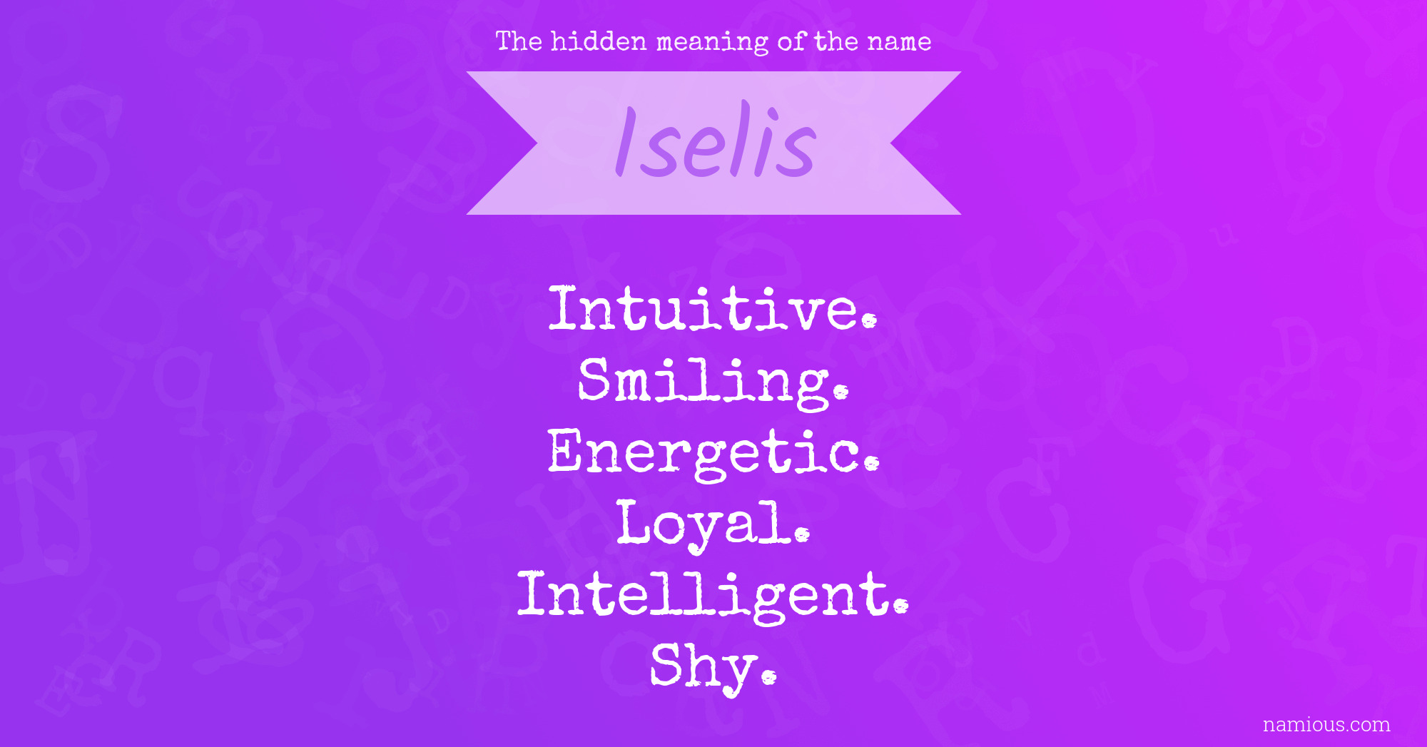 The hidden meaning of the name Iselis