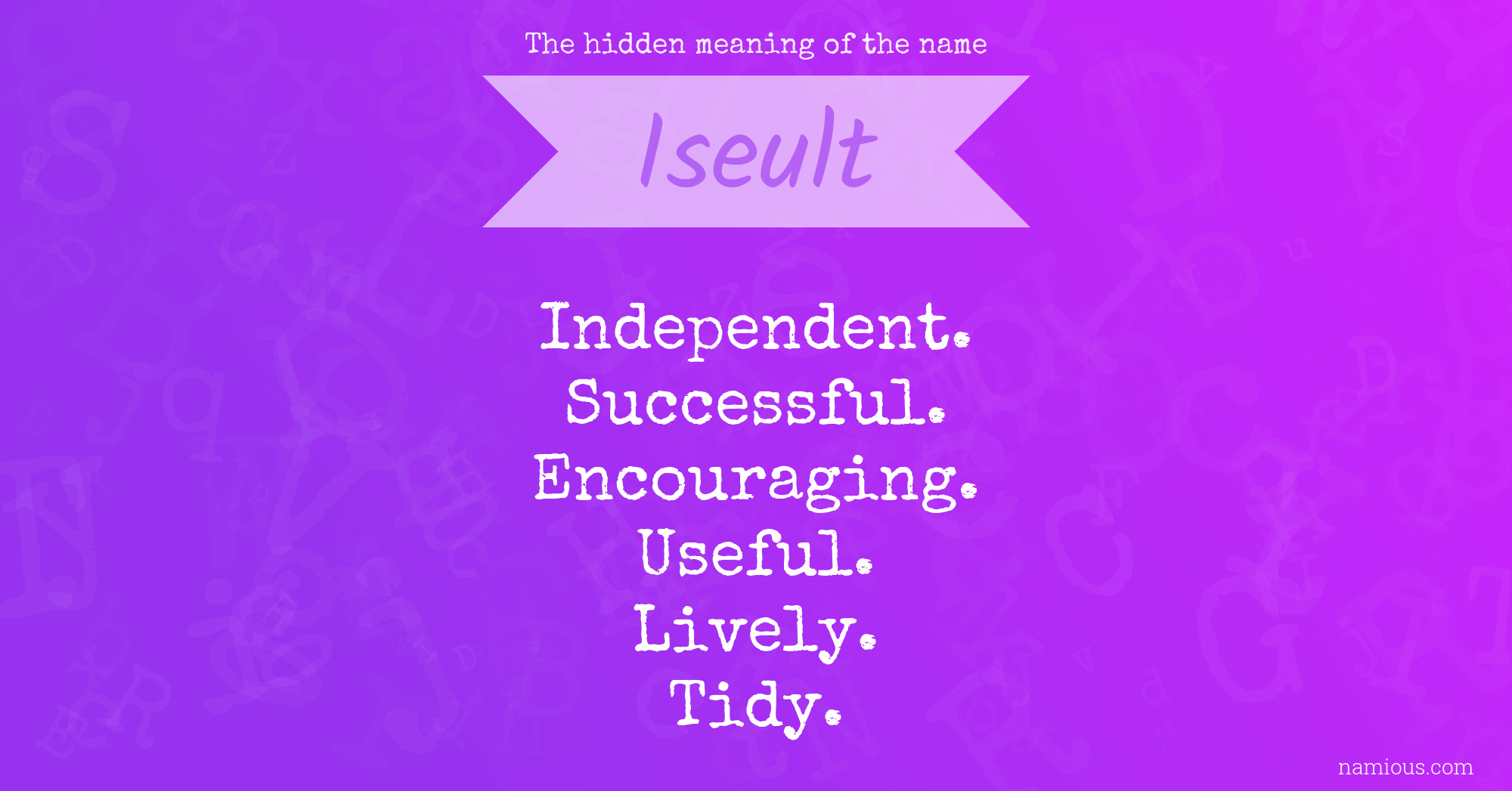 The hidden meaning of the name Iseult