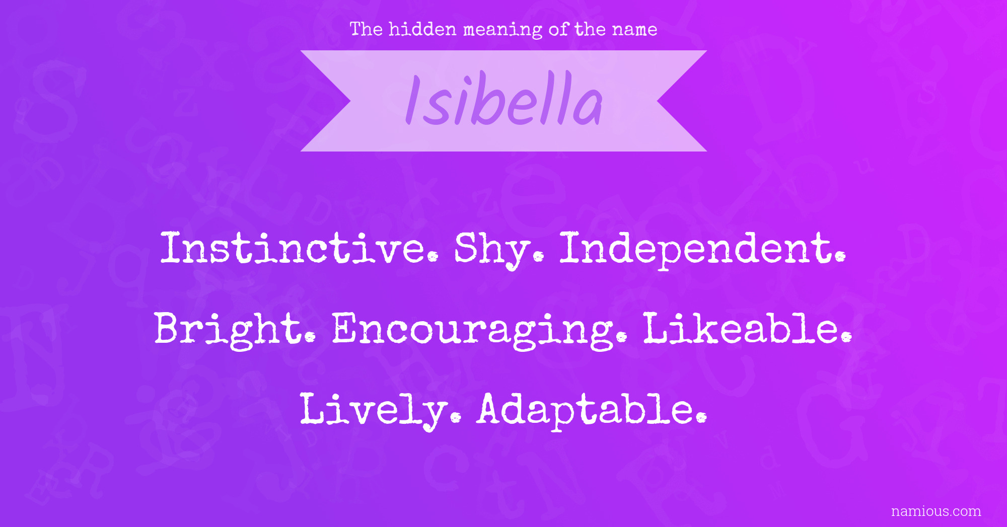 The hidden meaning of the name Isibella