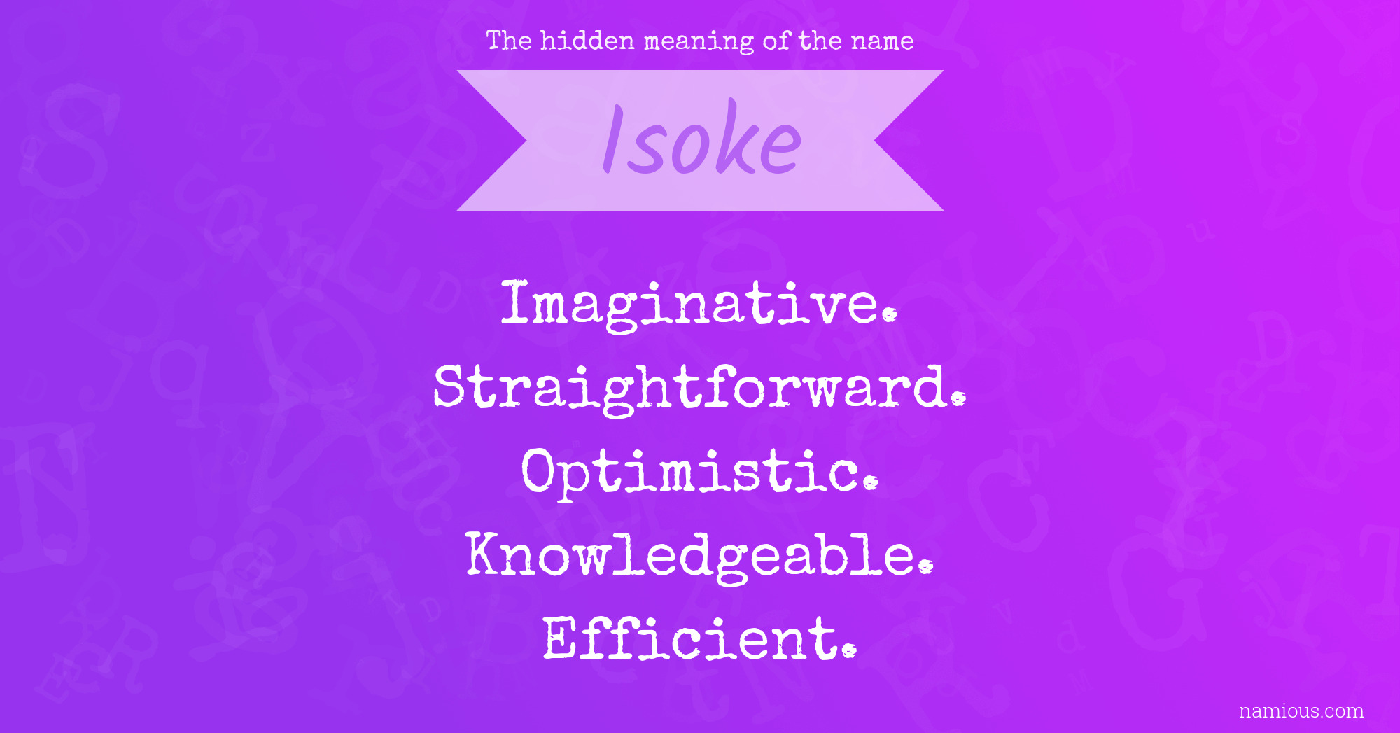 The hidden meaning of the name Isoke