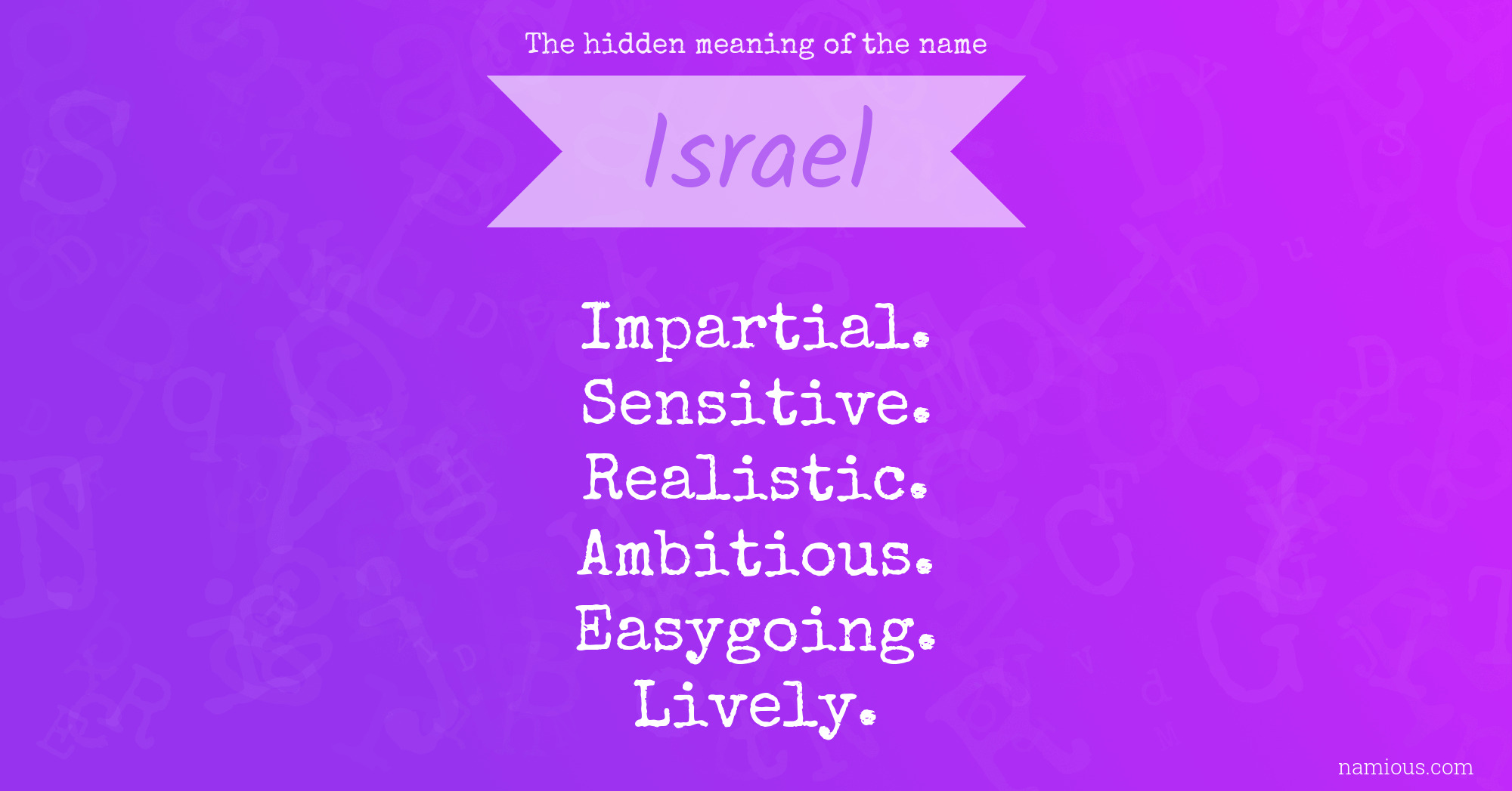 The hidden meaning of the name Israel