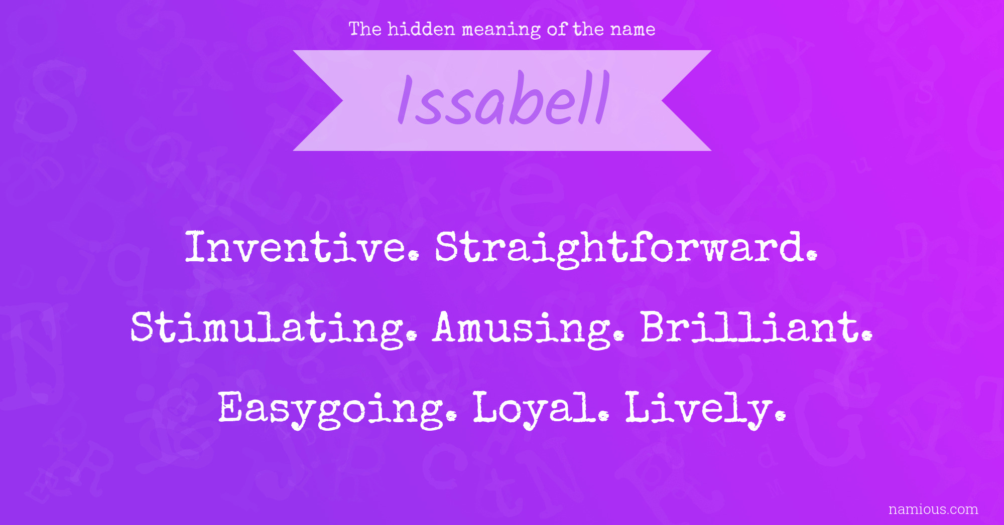 The hidden meaning of the name Issabell