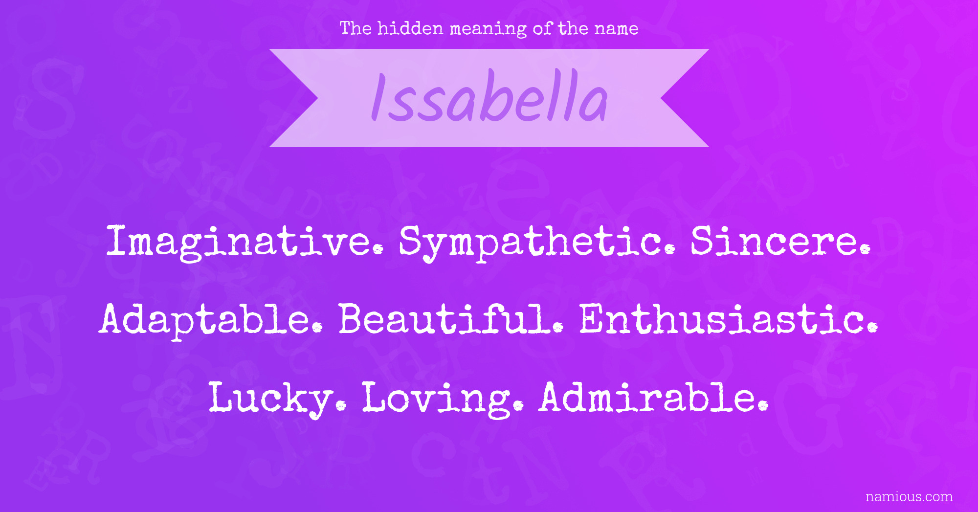 The hidden meaning of the name Issabella