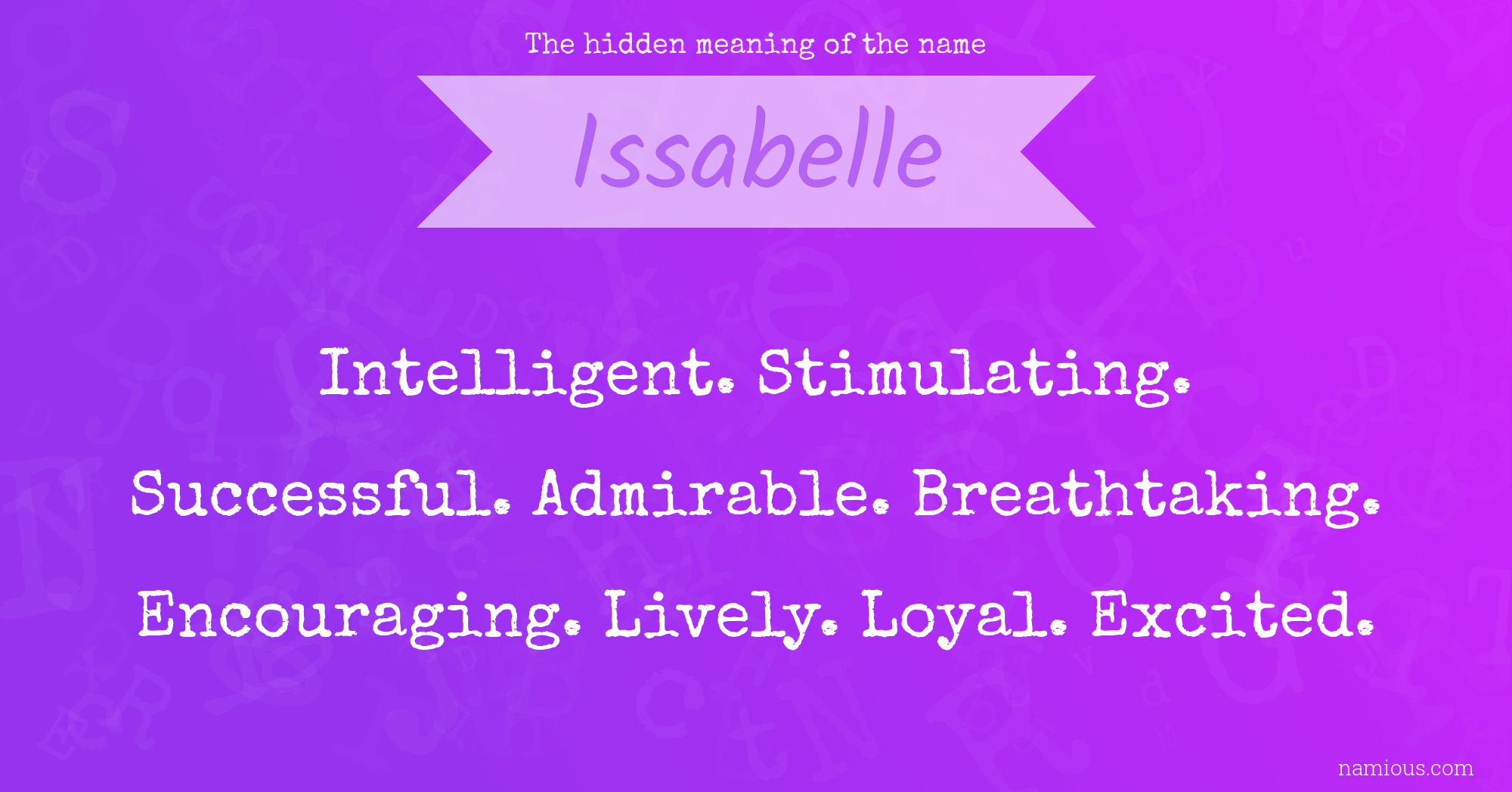 The hidden meaning of the name Issabelle