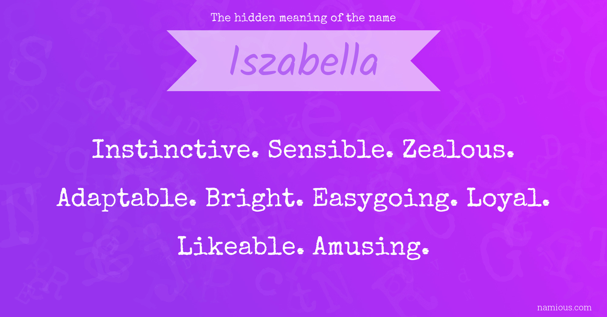 The hidden meaning of the name Iszabella