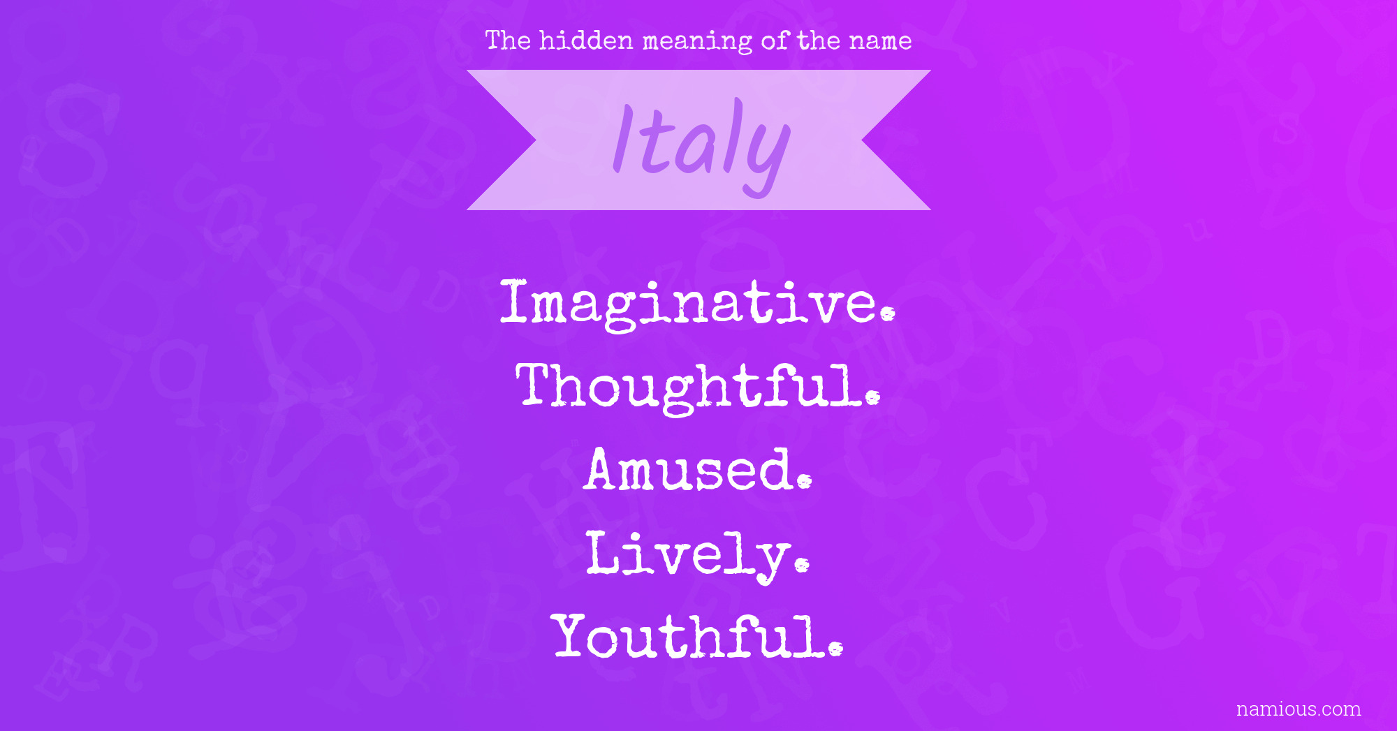 The hidden meaning of the name Italy