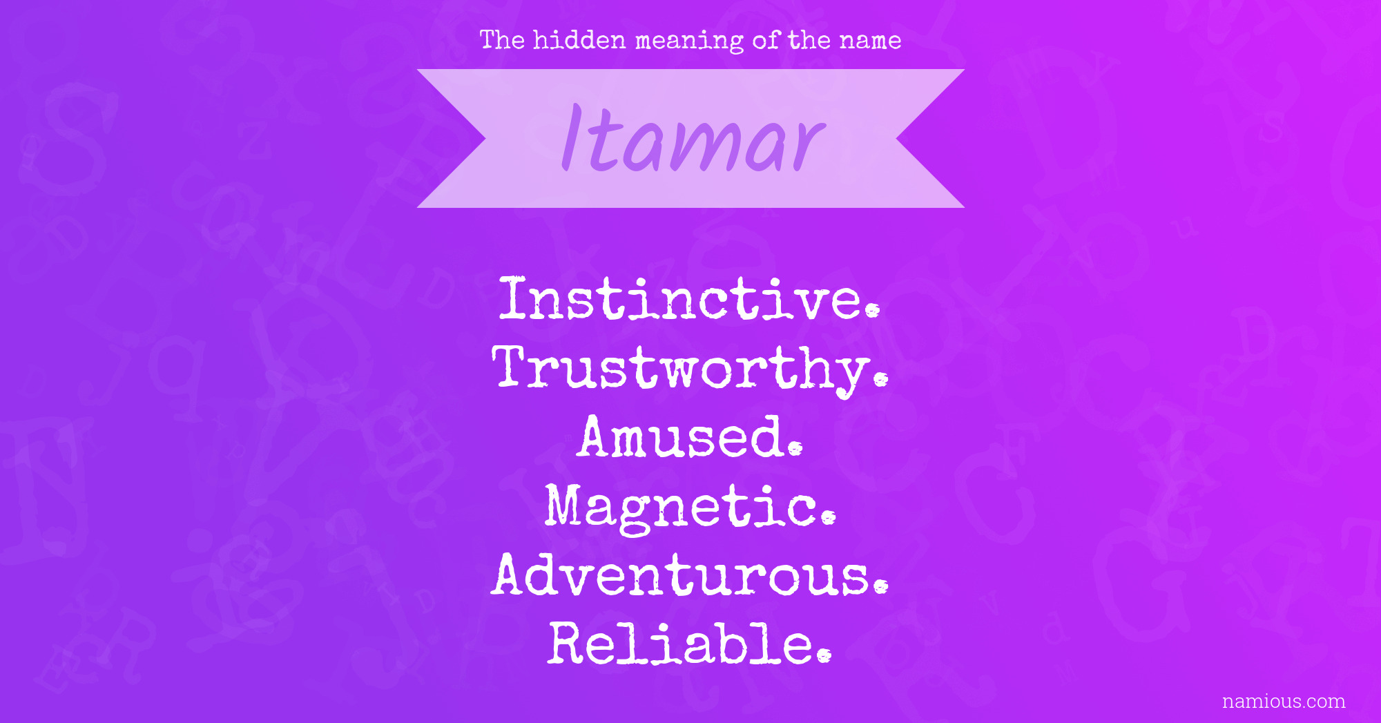 The hidden meaning of the name Itamar