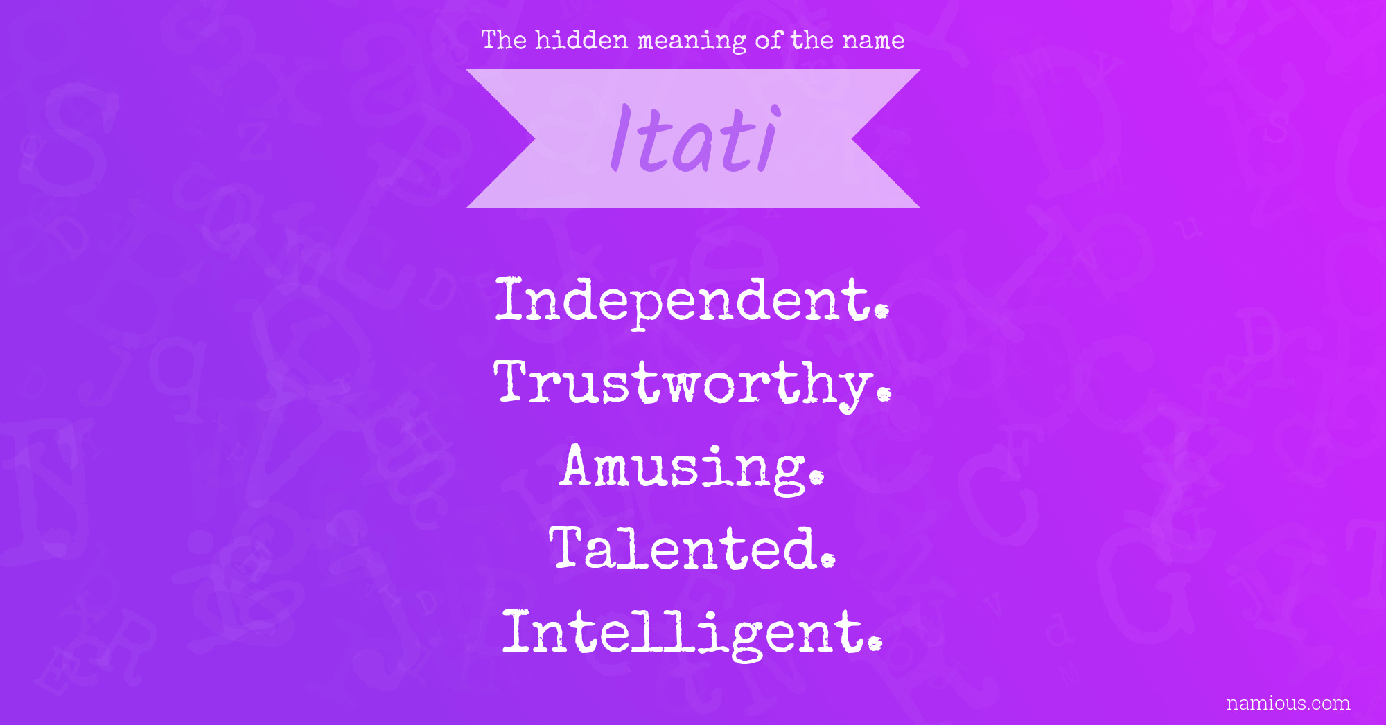 The hidden meaning of the name Itati