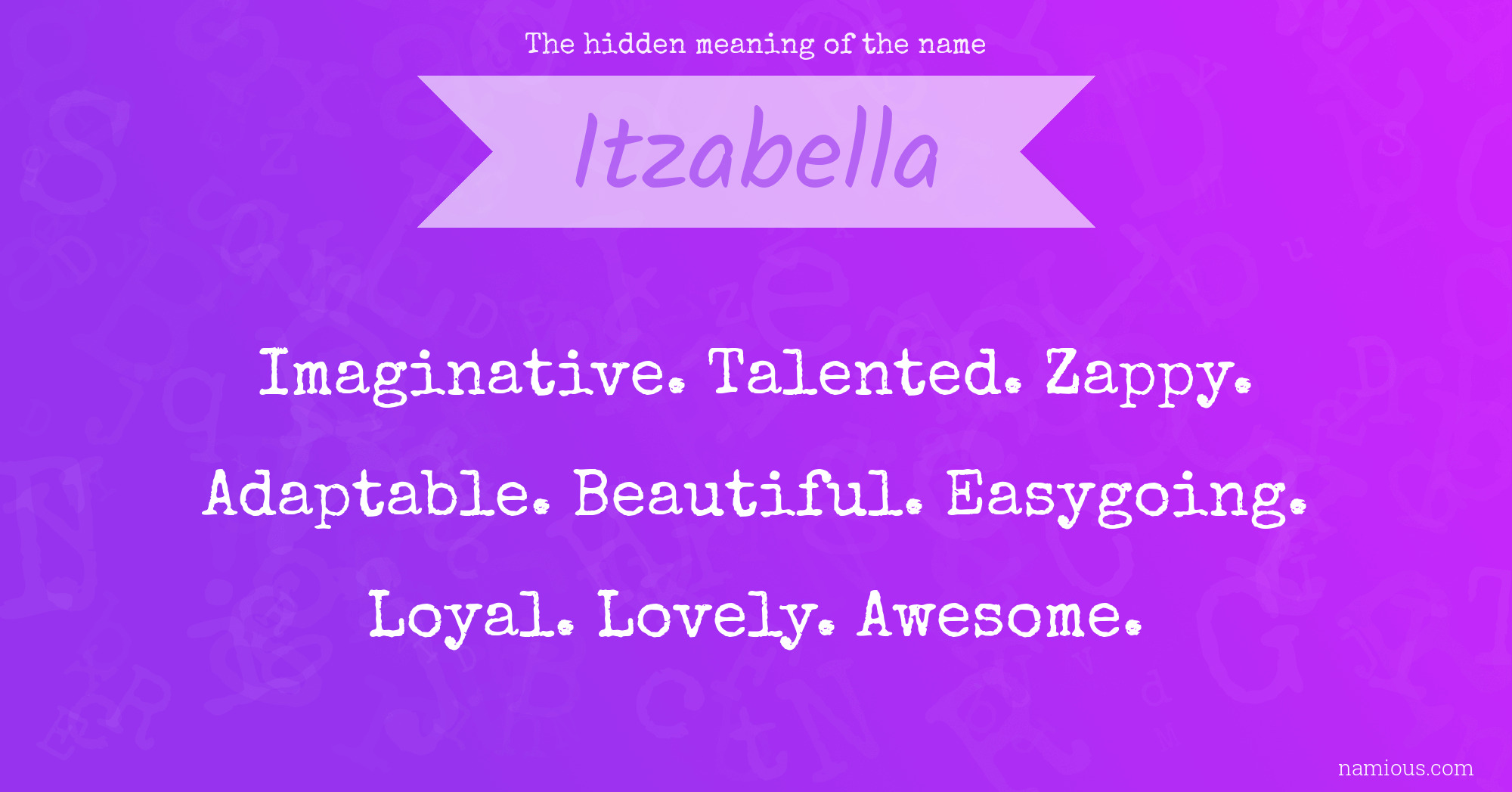 The hidden meaning of the name Itzabella