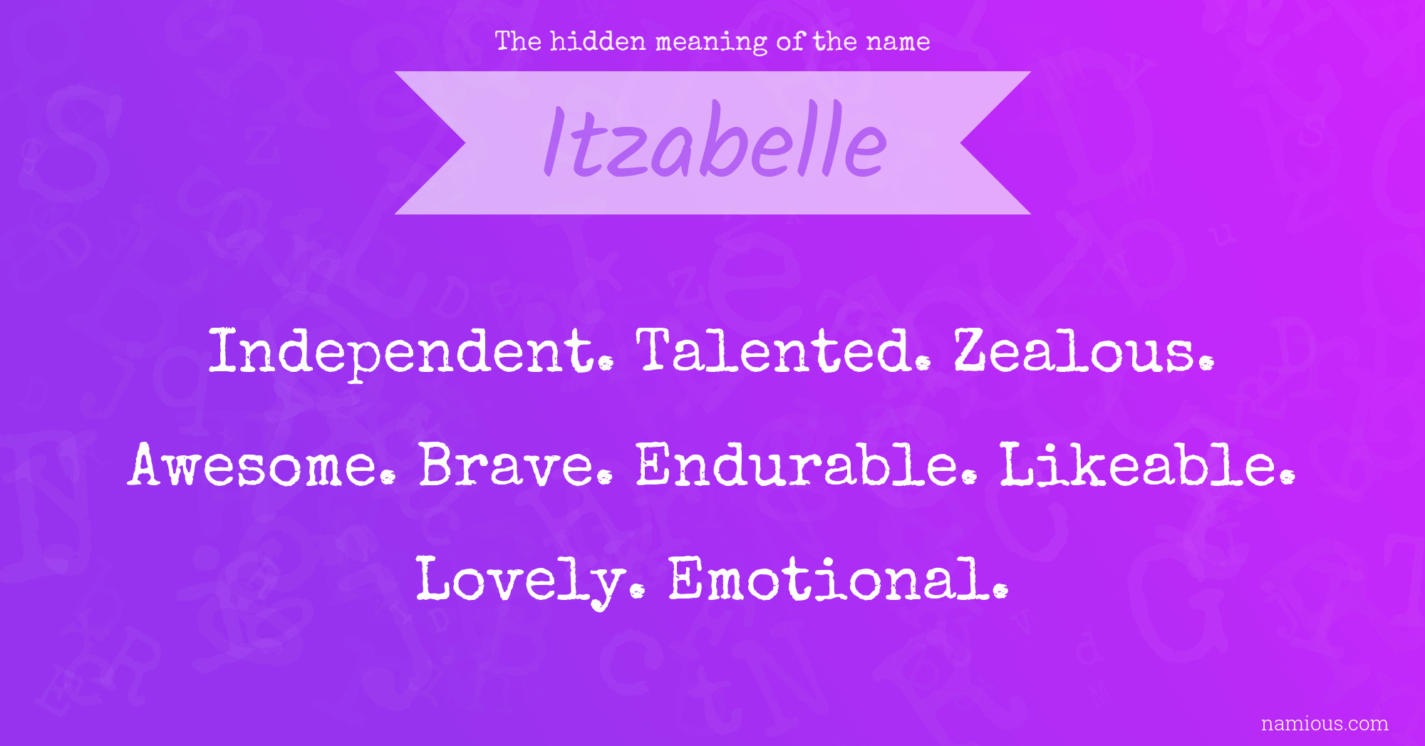 The hidden meaning of the name Itzabelle