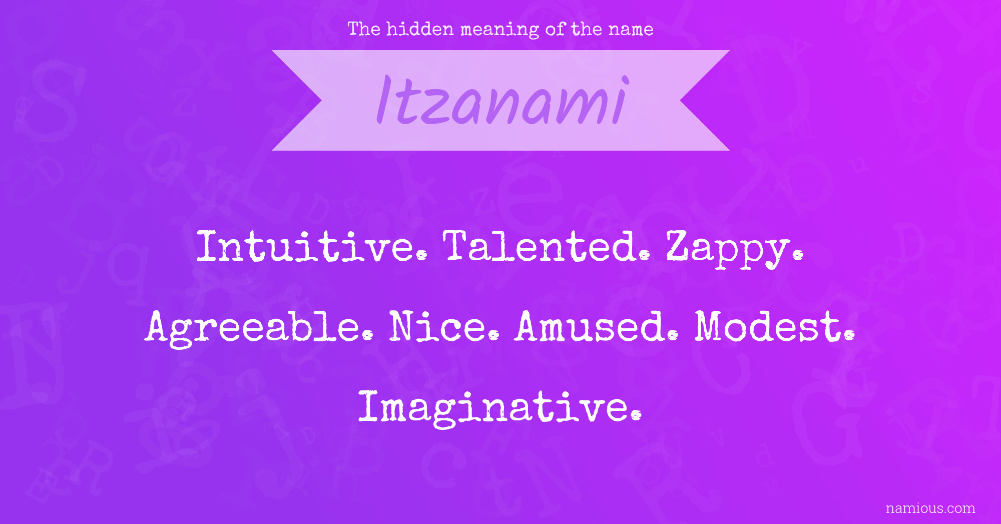 The hidden meaning of the name Itzanami