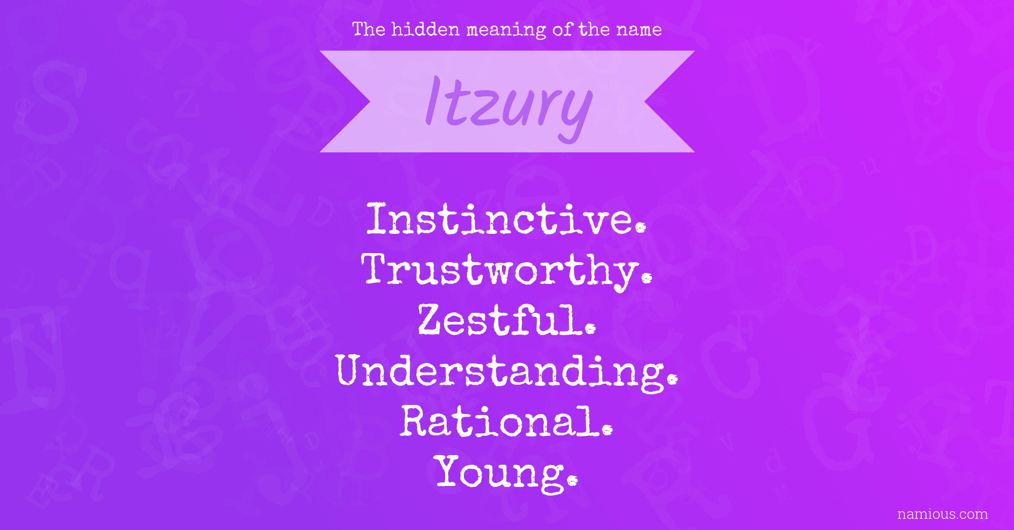 The hidden meaning of the name Itzury