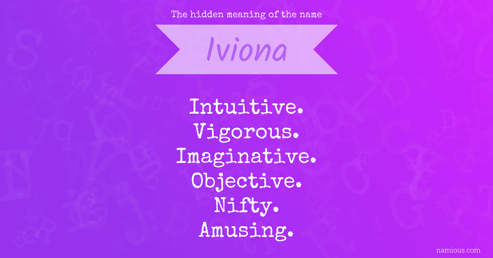 The hidden meaning of the name Iviona