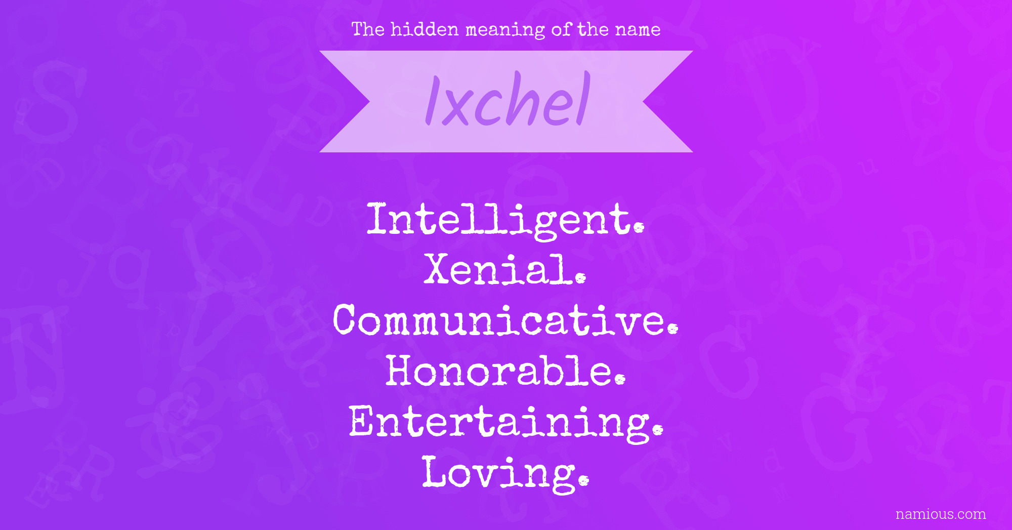 The hidden meaning of the name Ixchel