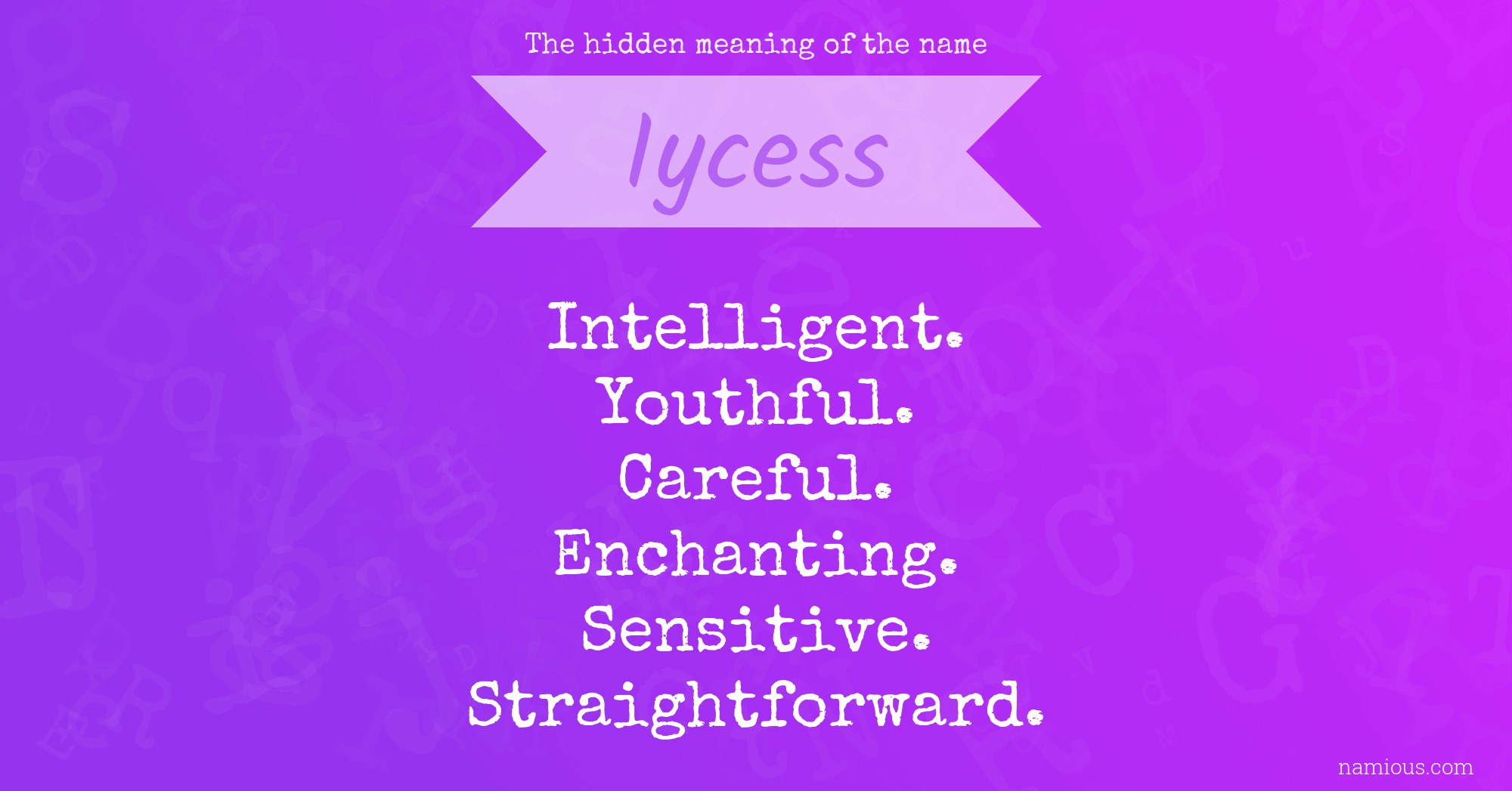 The hidden meaning of the name Iycess