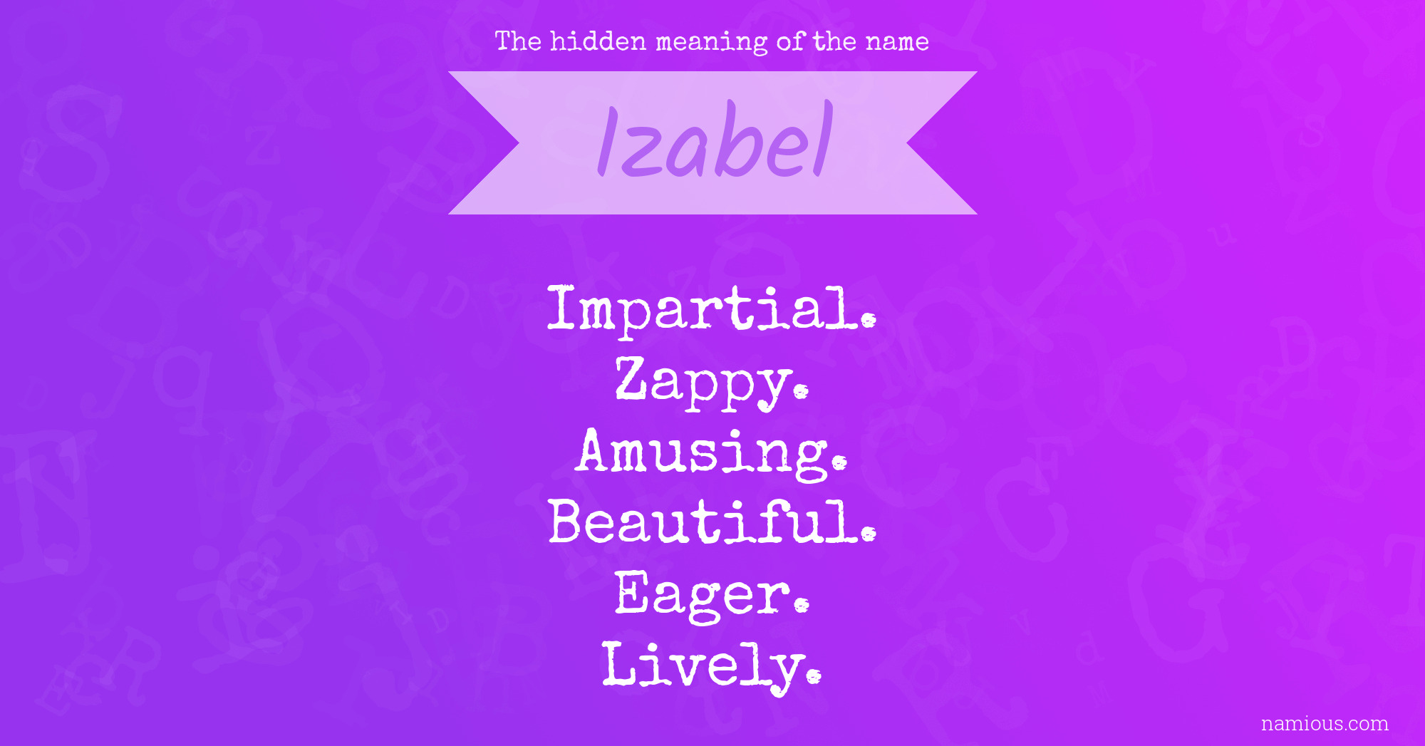 The hidden meaning of the name Izabel