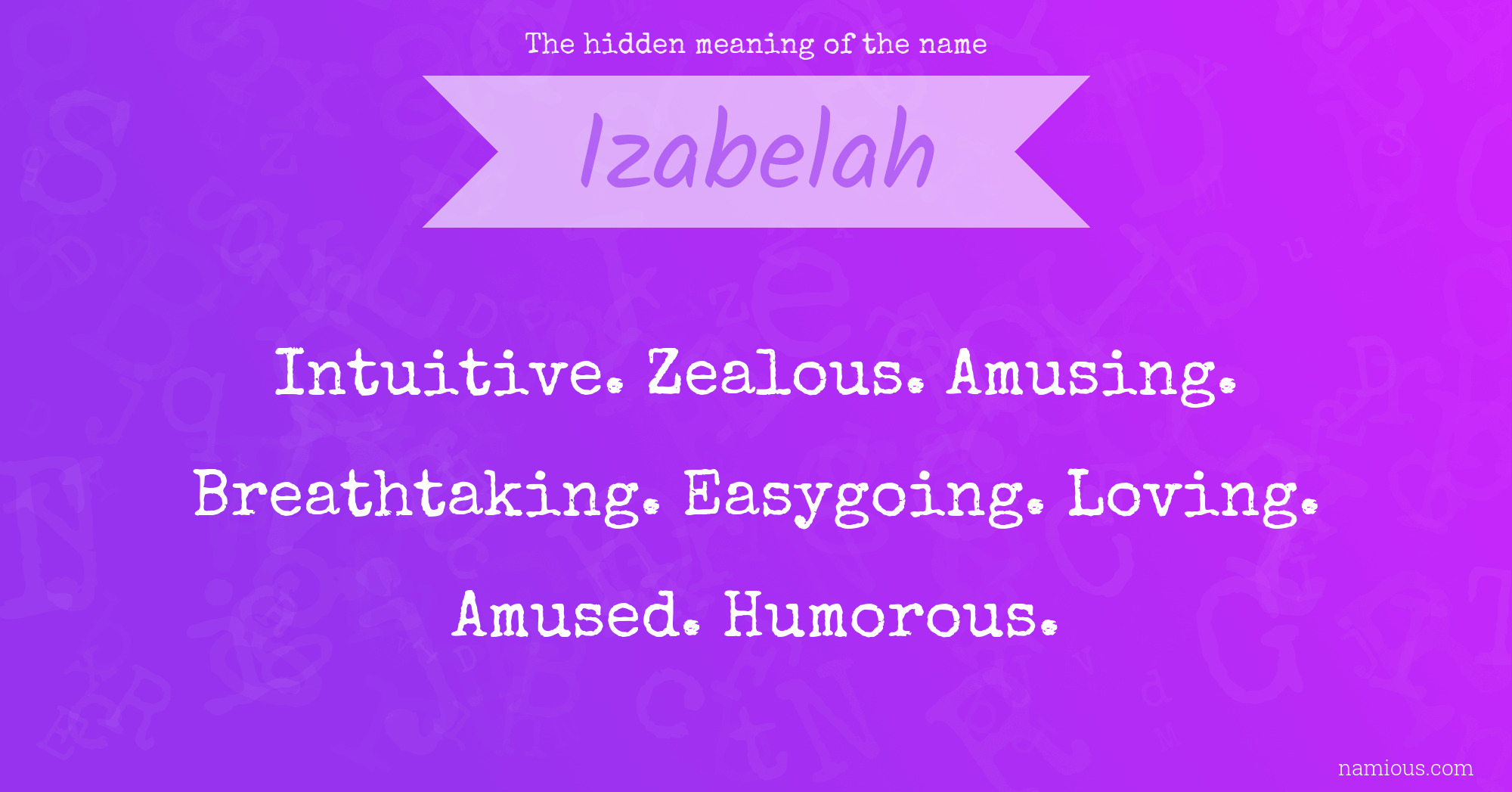 The hidden meaning of the name Izabelah