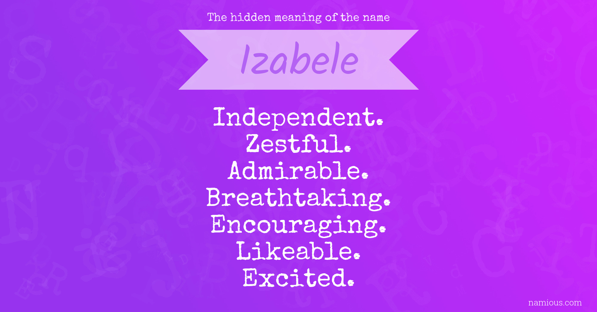 The hidden meaning of the name Izabele