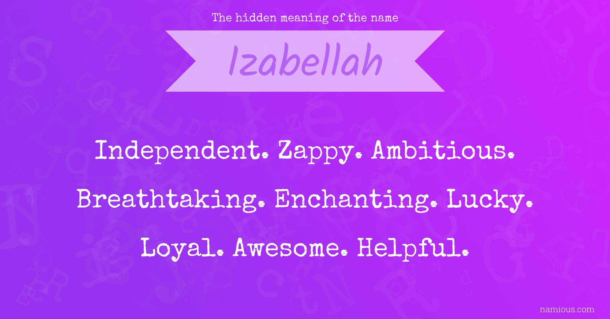 The hidden meaning of the name Izabellah