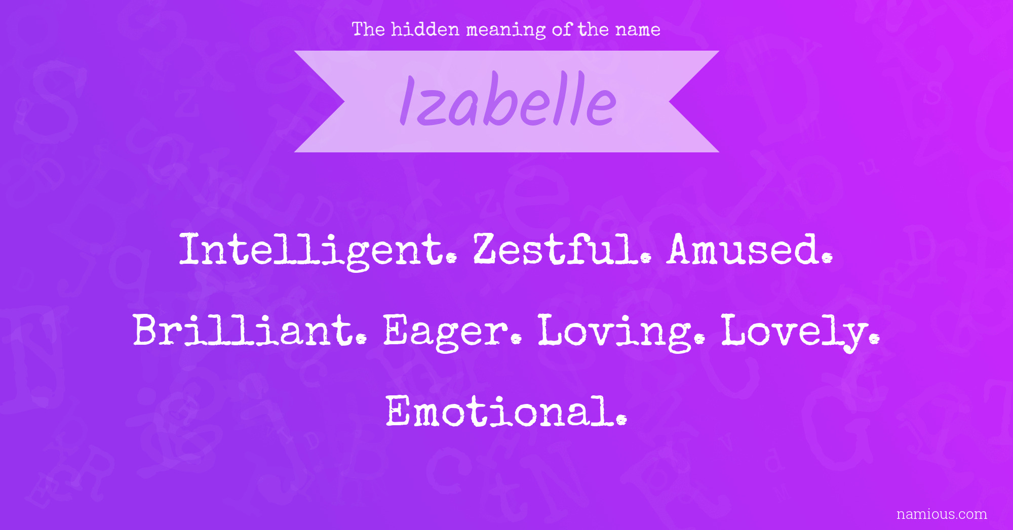 The hidden meaning of the name Izabelle