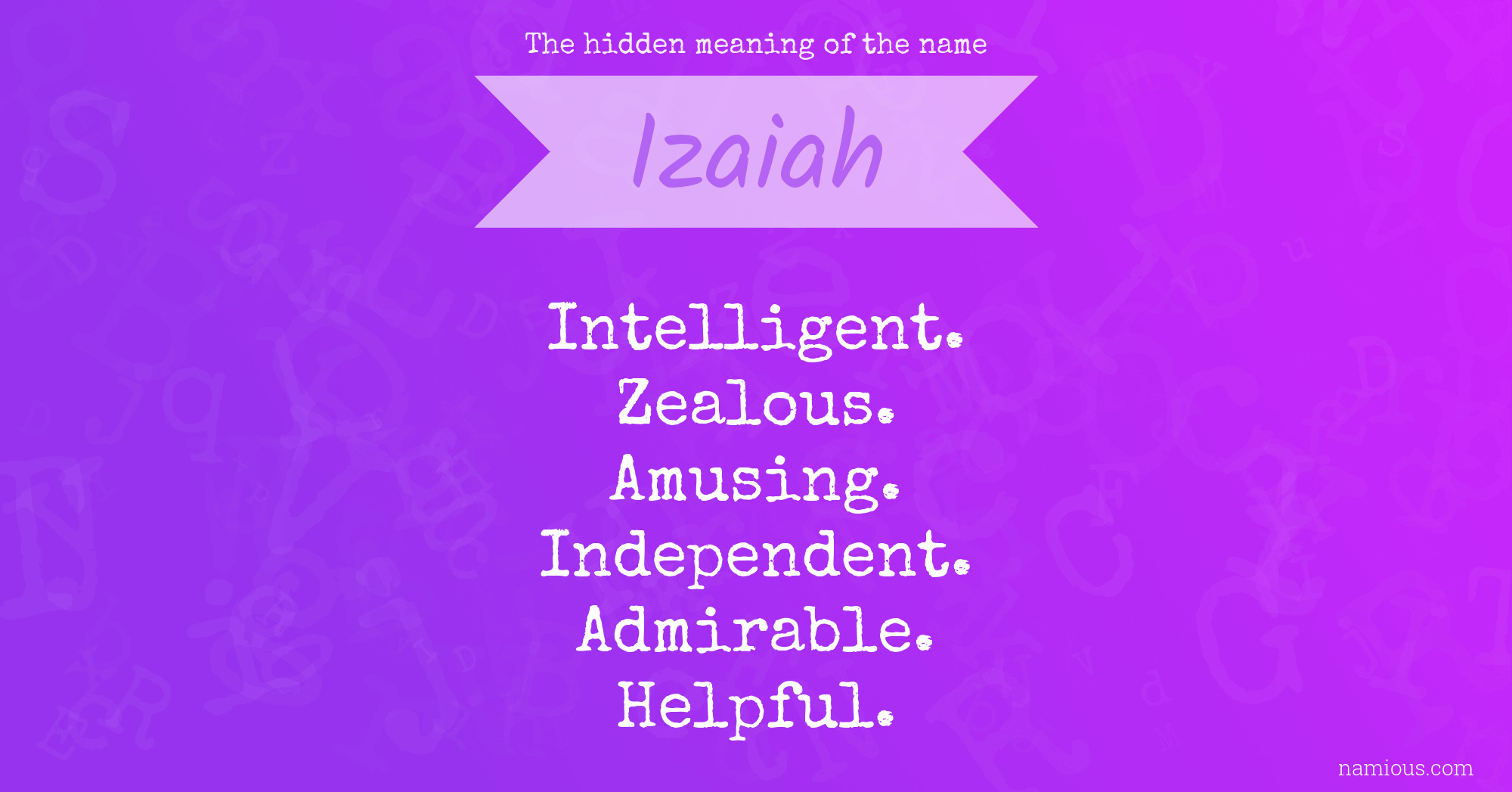 The hidden meaning of the name Izaiah