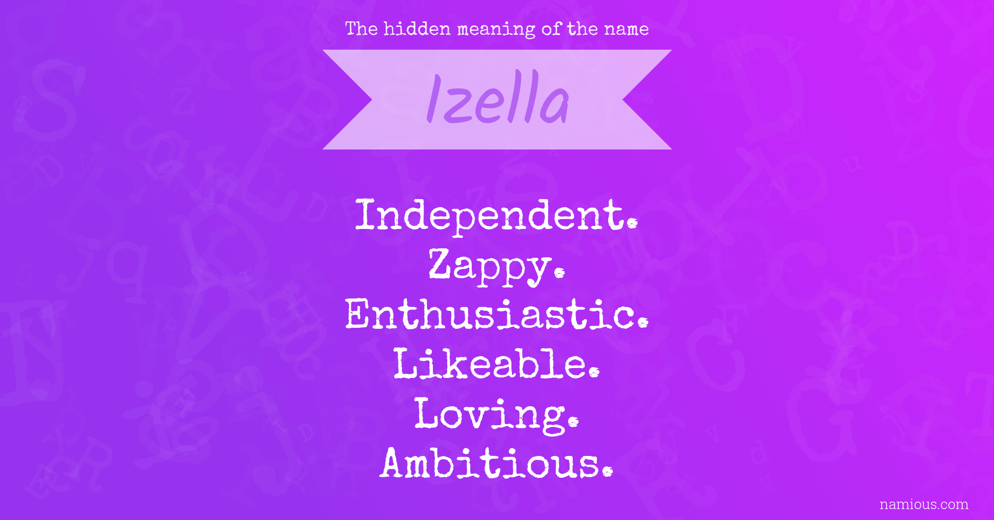 The hidden meaning of the name Izella