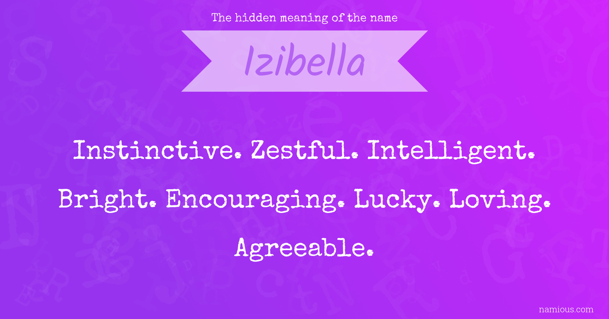 The hidden meaning of the name Izibella