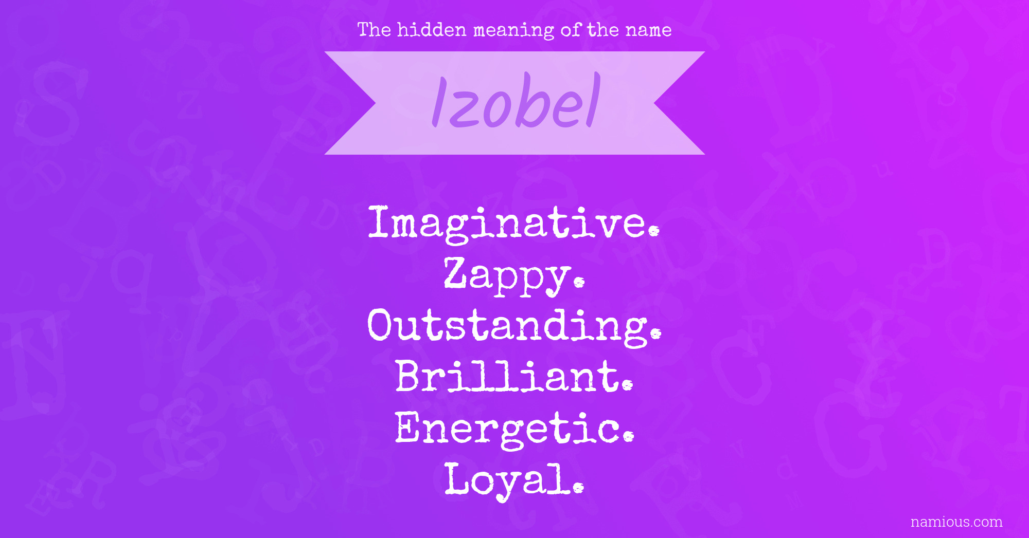 The hidden meaning of the name Izobel