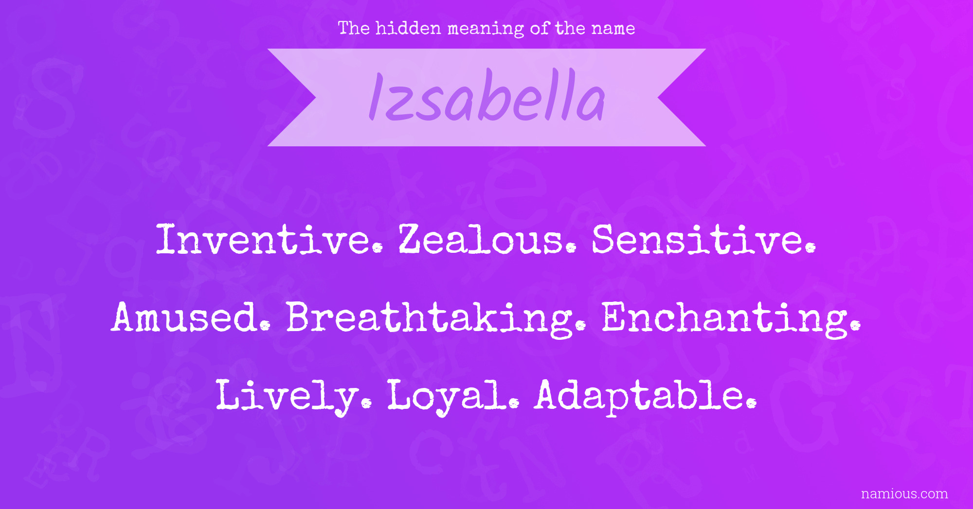 The hidden meaning of the name Izsabella