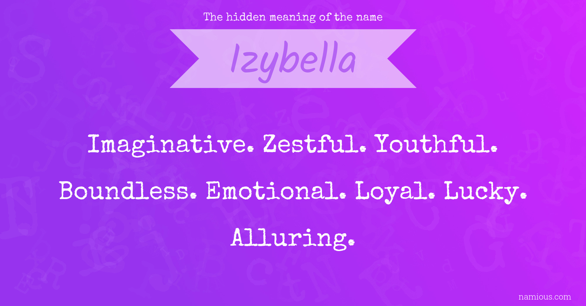 The hidden meaning of the name Izybella