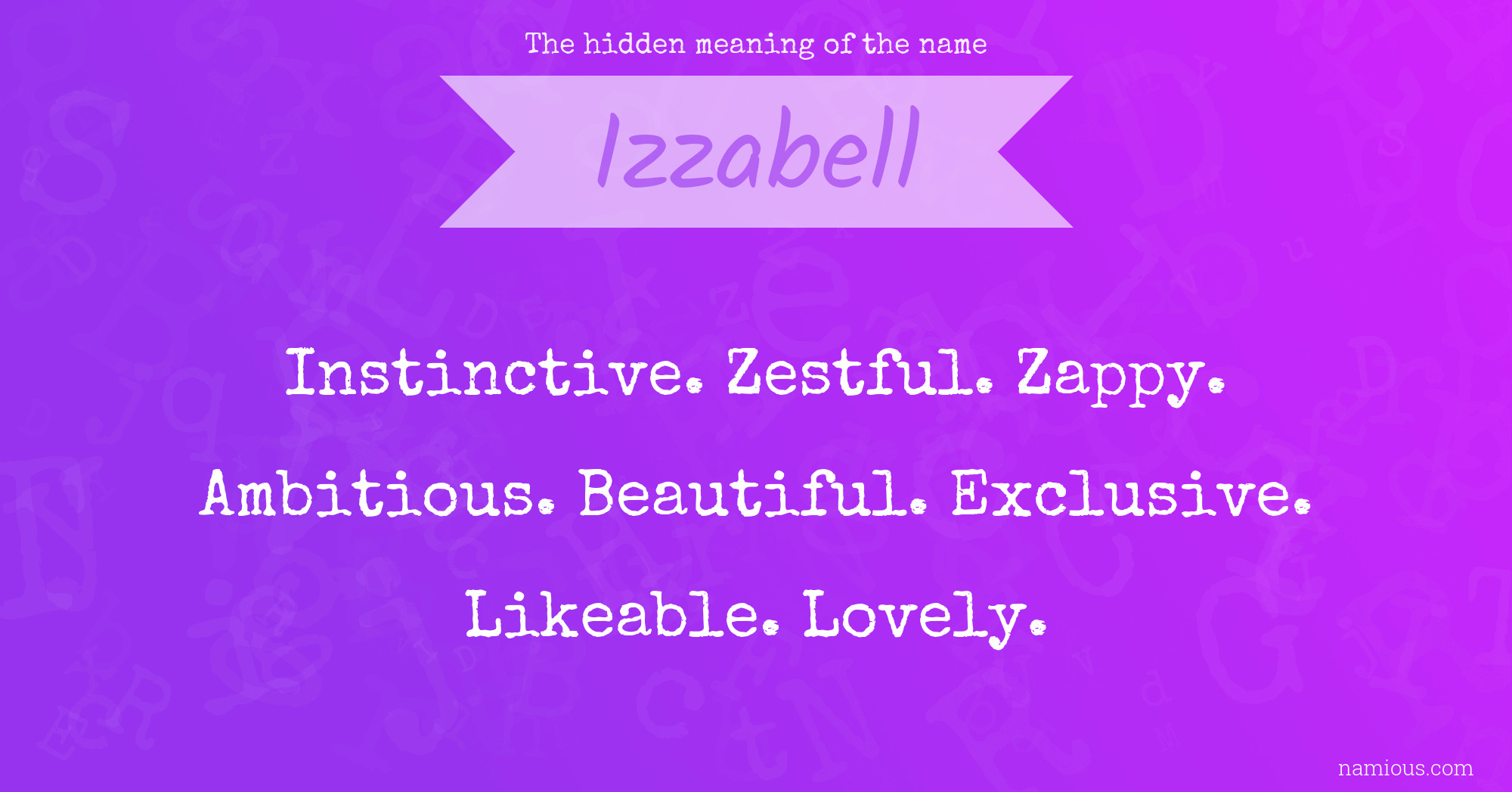 The hidden meaning of the name Izzabell