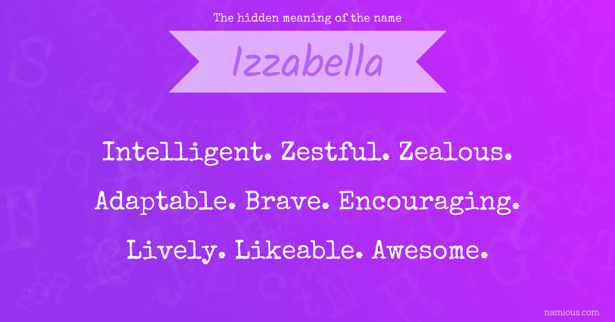 The hidden meaning of the name Izzabella