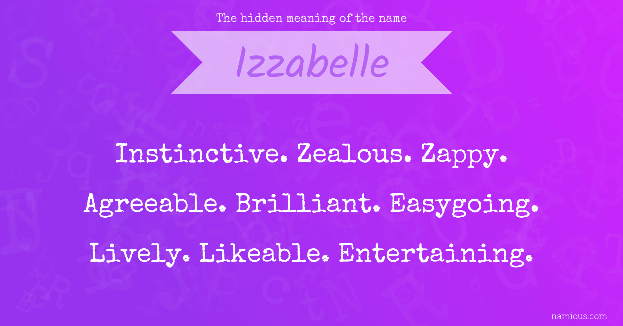 The hidden meaning of the name Izzabelle