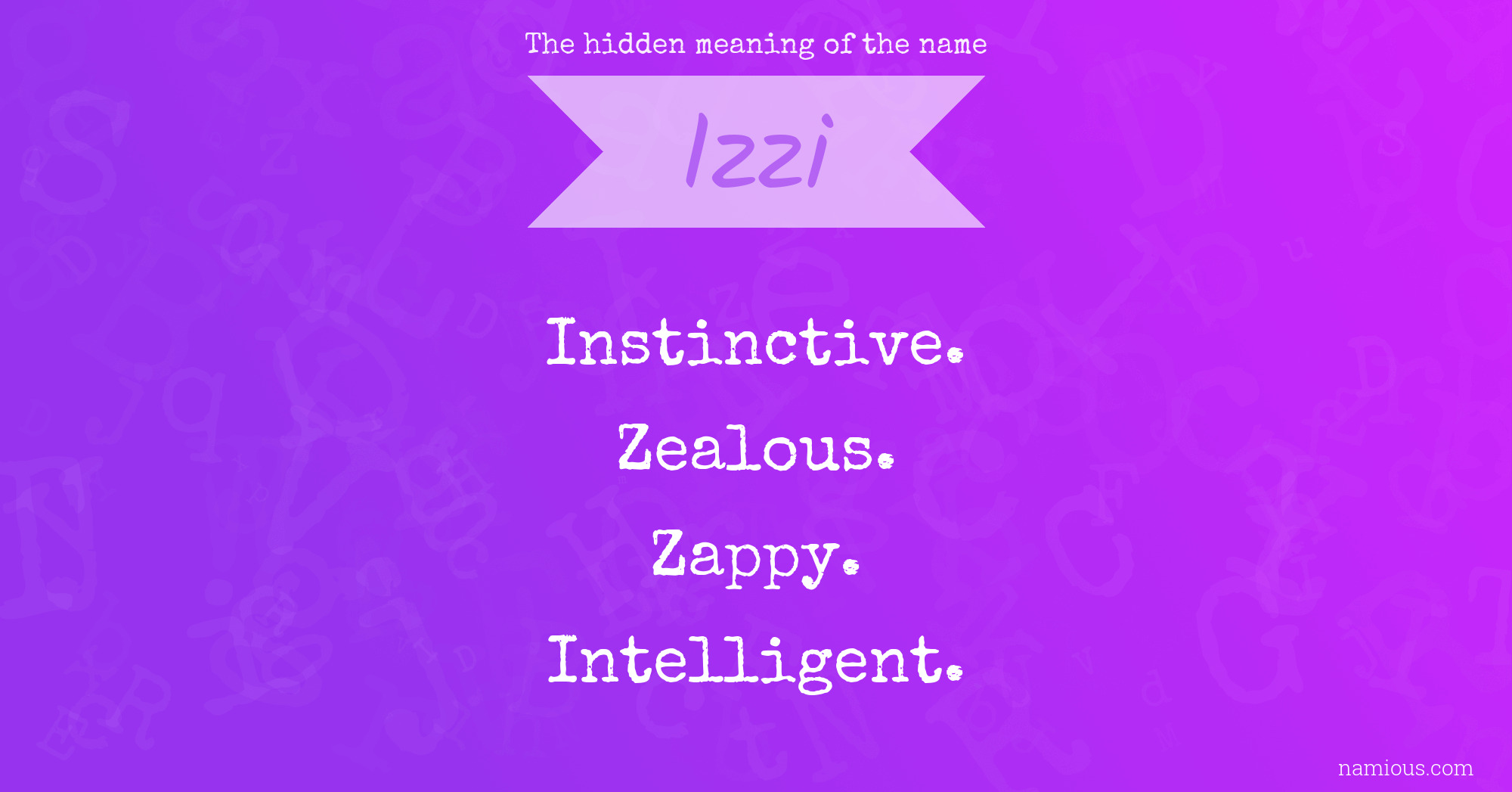 The hidden meaning of the name Izzi