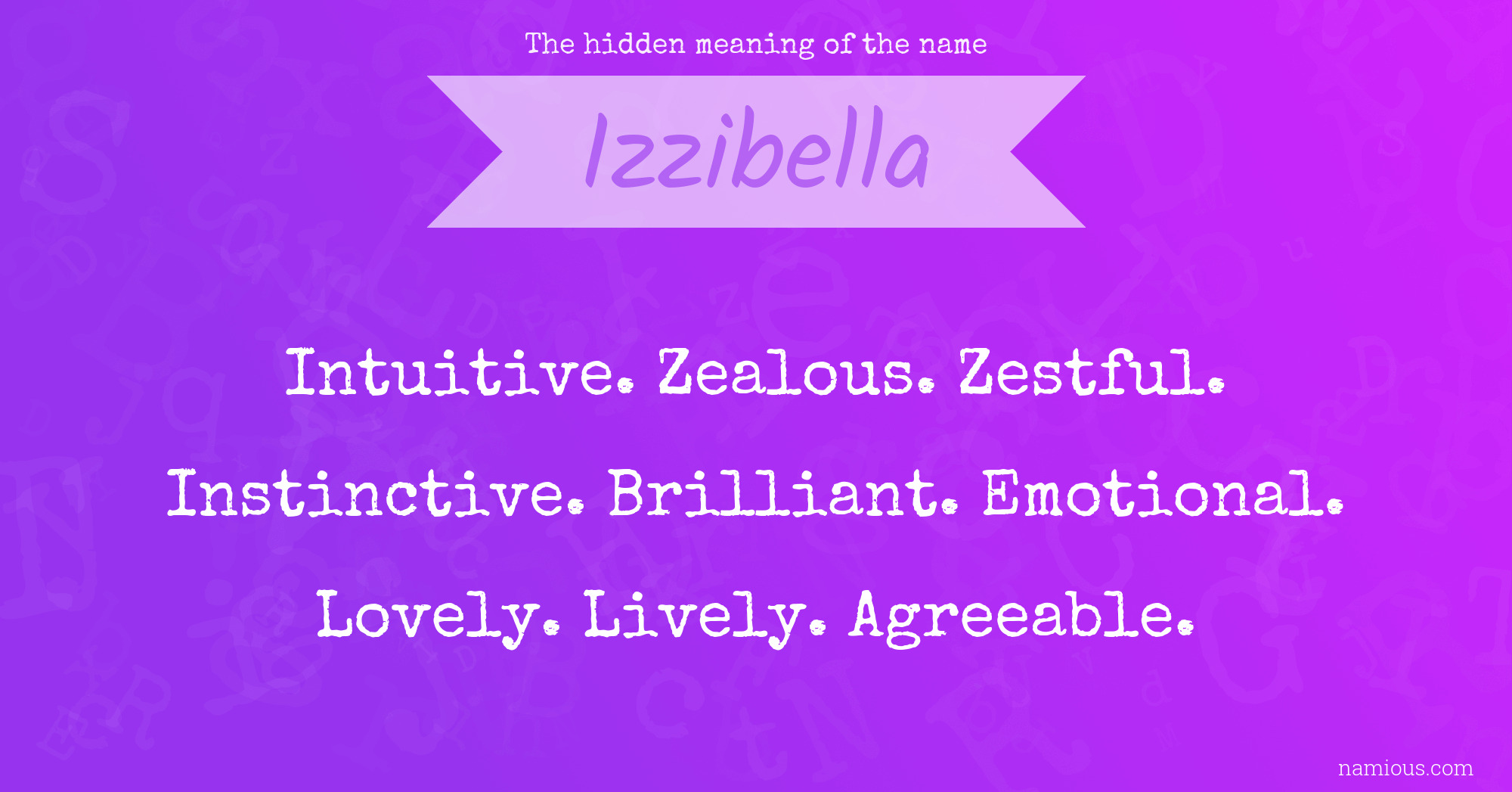 The hidden meaning of the name Izzibella