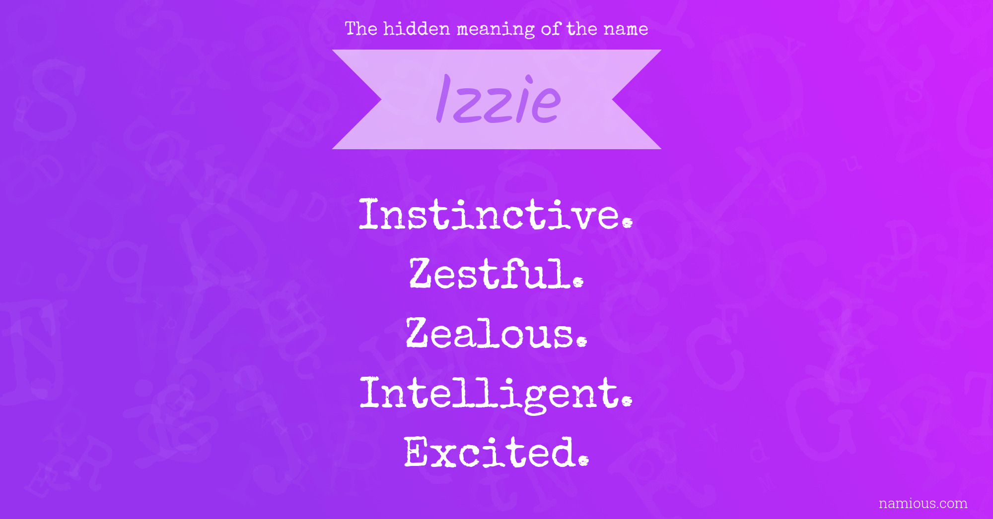 The hidden meaning of the name Izzie