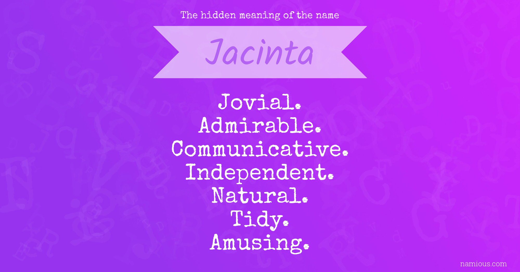 The hidden meaning of the name Jacinta