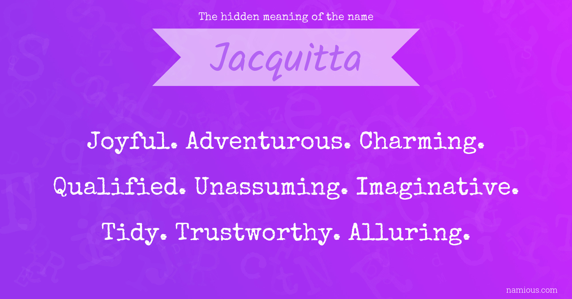 The hidden meaning of the name Jacquitta