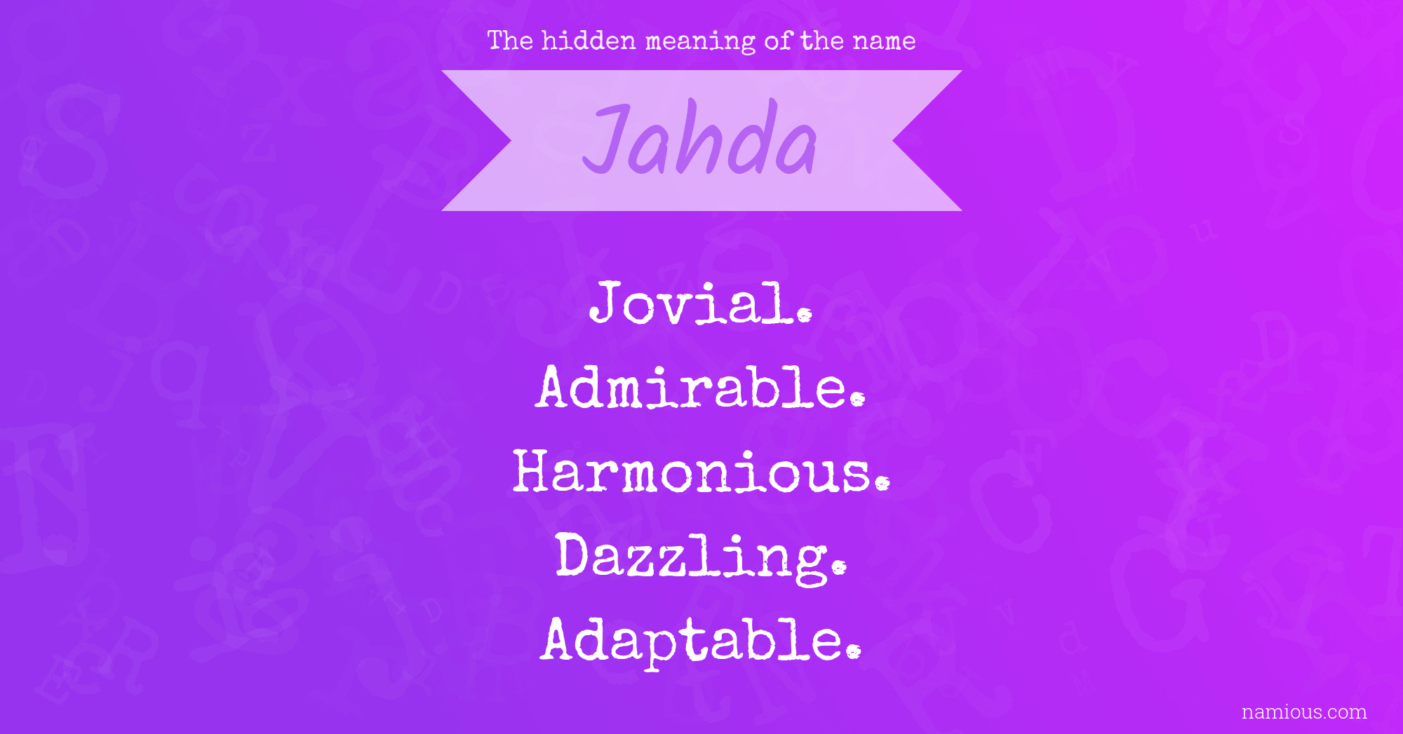 The hidden meaning of the name Jahda